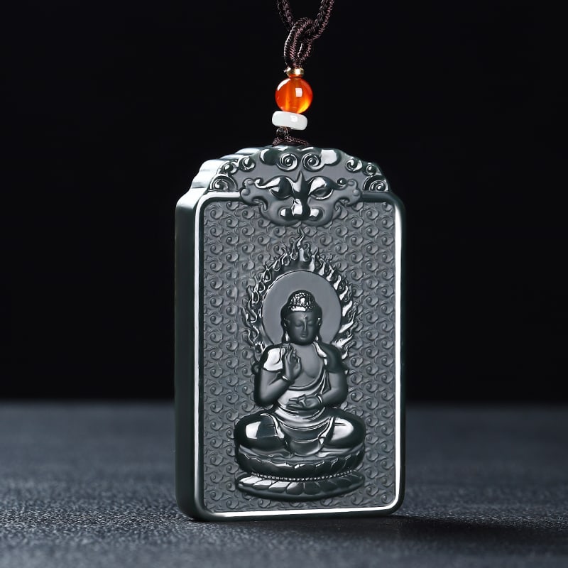 An Exquisite Cyan jade Statue of Amitayus Pendant: An Exquisite Cyan jade Statue of Amitayus Pendant,Size:2.5inx1.5inx0.3in 青玉无量寿佛像挂件