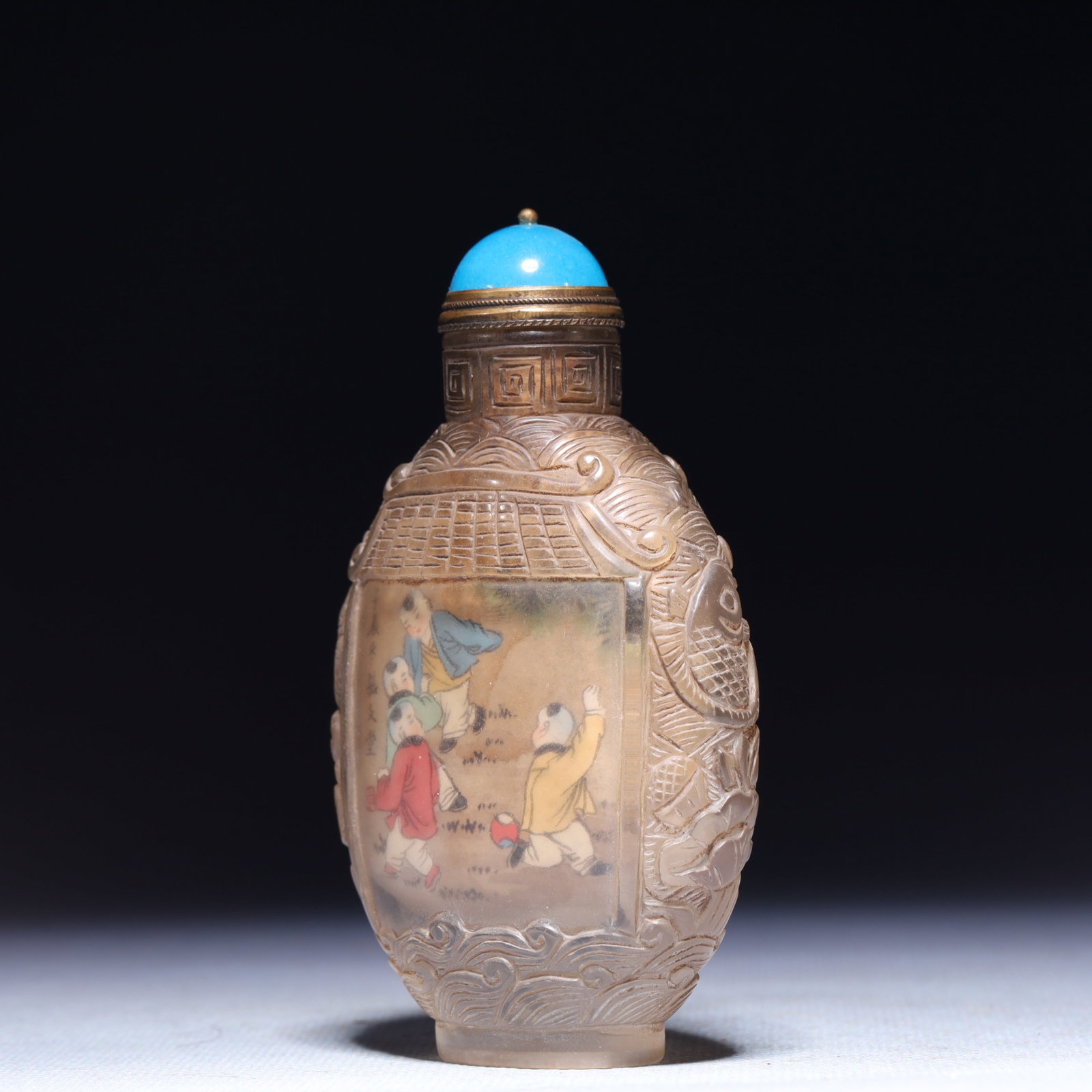 An Exquisite Glass Figure Pattern Snuff Bottle - 2