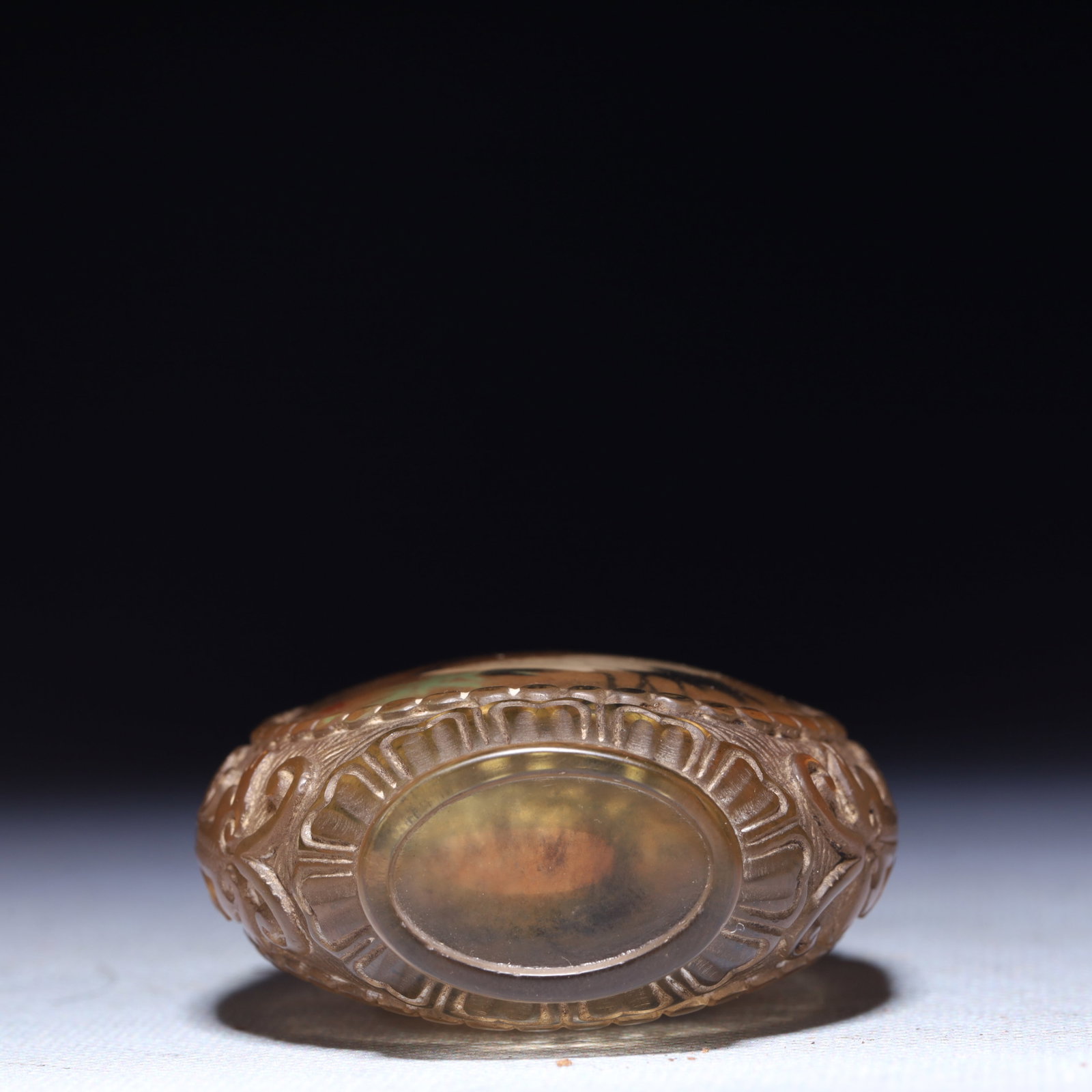 An Exquisite Glass Crane Pattern Snuff Bottle - 8