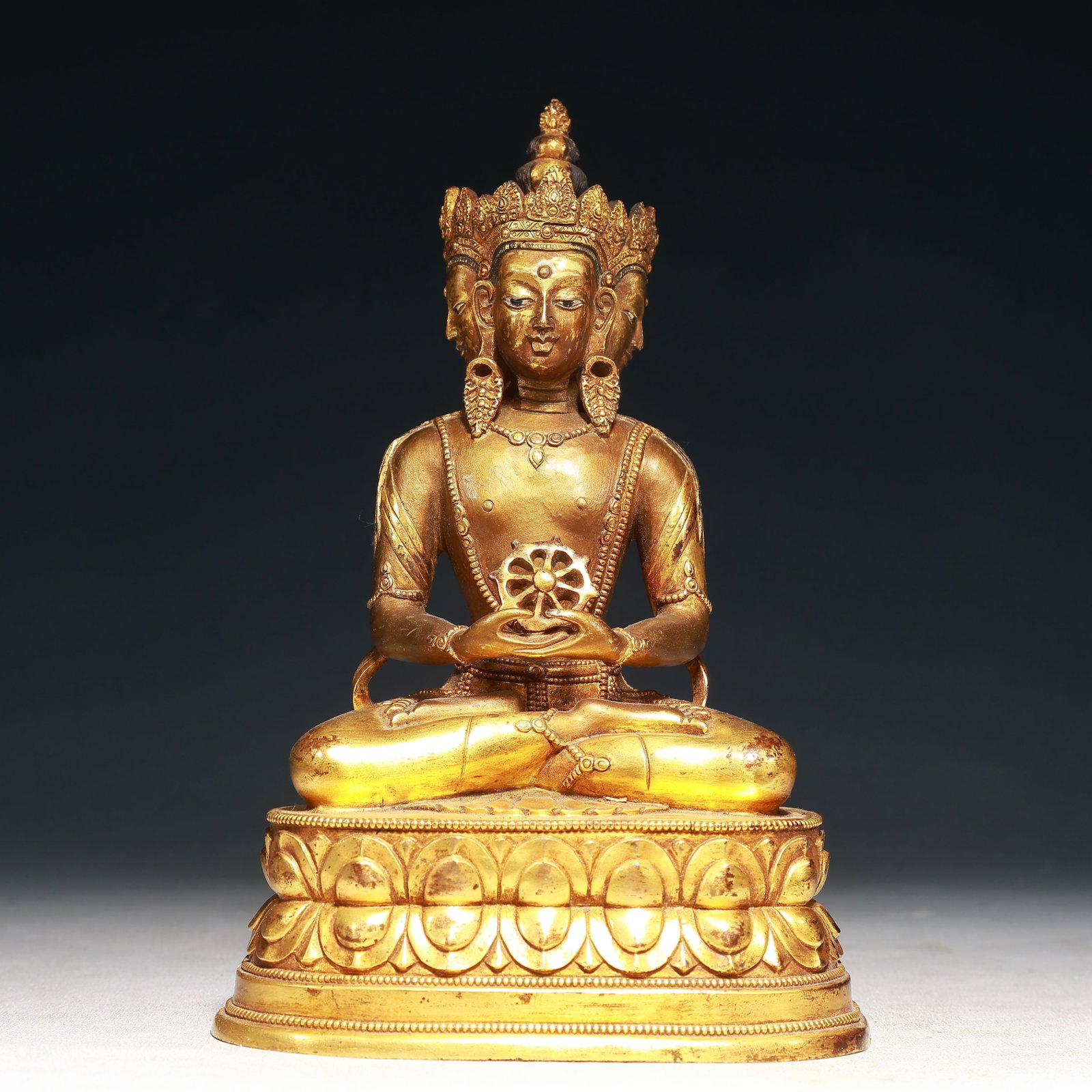 A Solemn Gilt Bronze Buddha Statue (1 of 10)