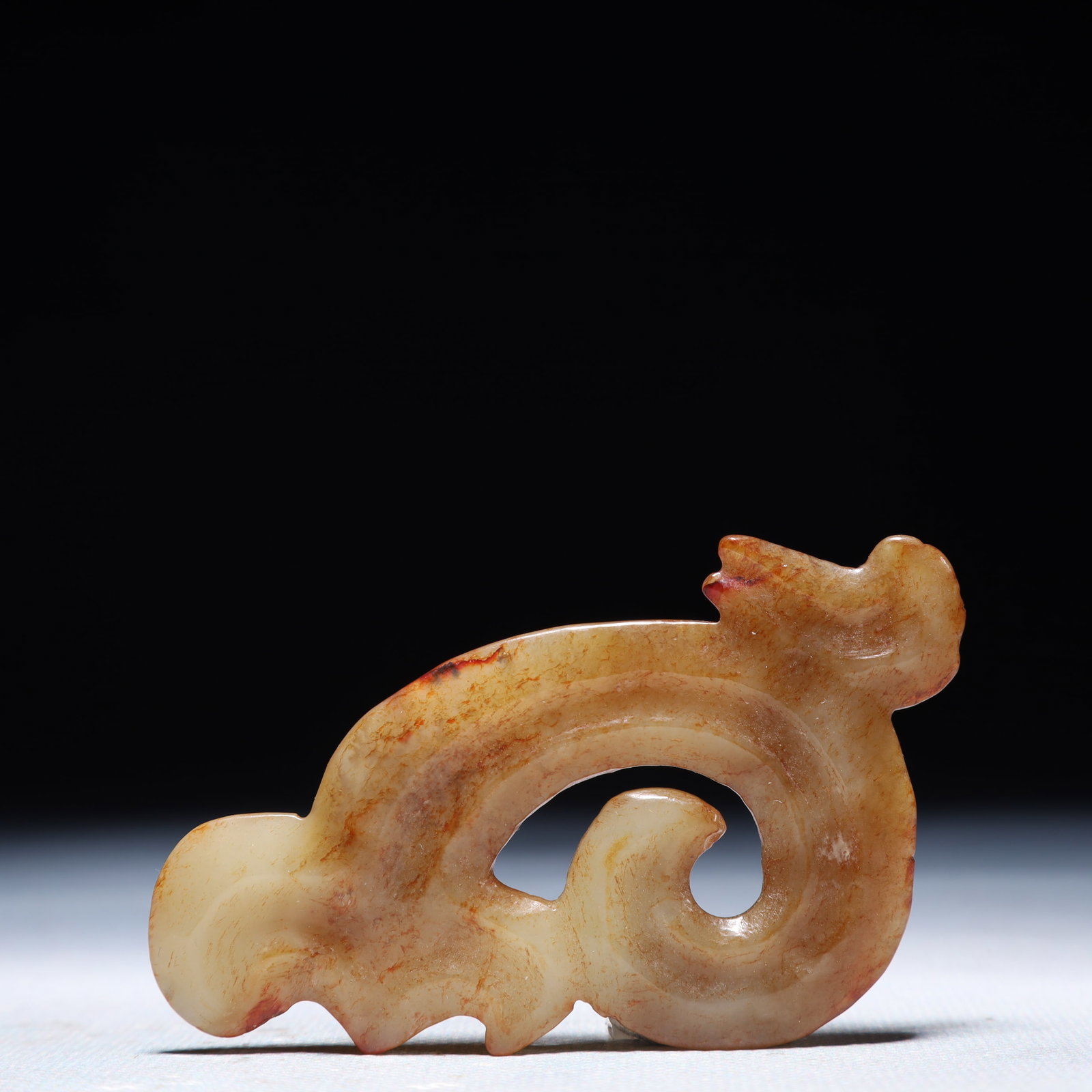 An Archaic Hongshan Culture White Jade Pendant: An Archaic Hongshan Culture White Jade Pendant,Ancient Time,China,Size:3.2inx2in,Weight:28.1g