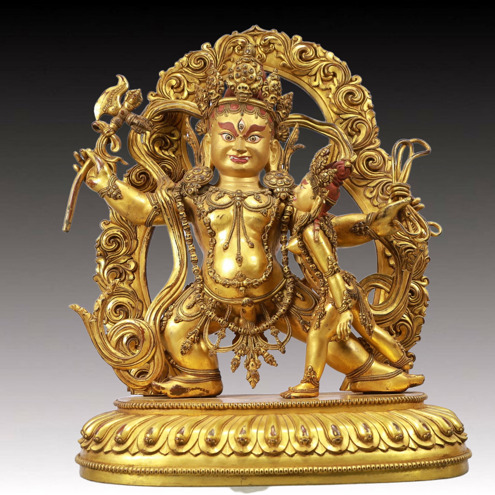 A Solemn Gilt Bronze Statue of Vajra (1 of 8)