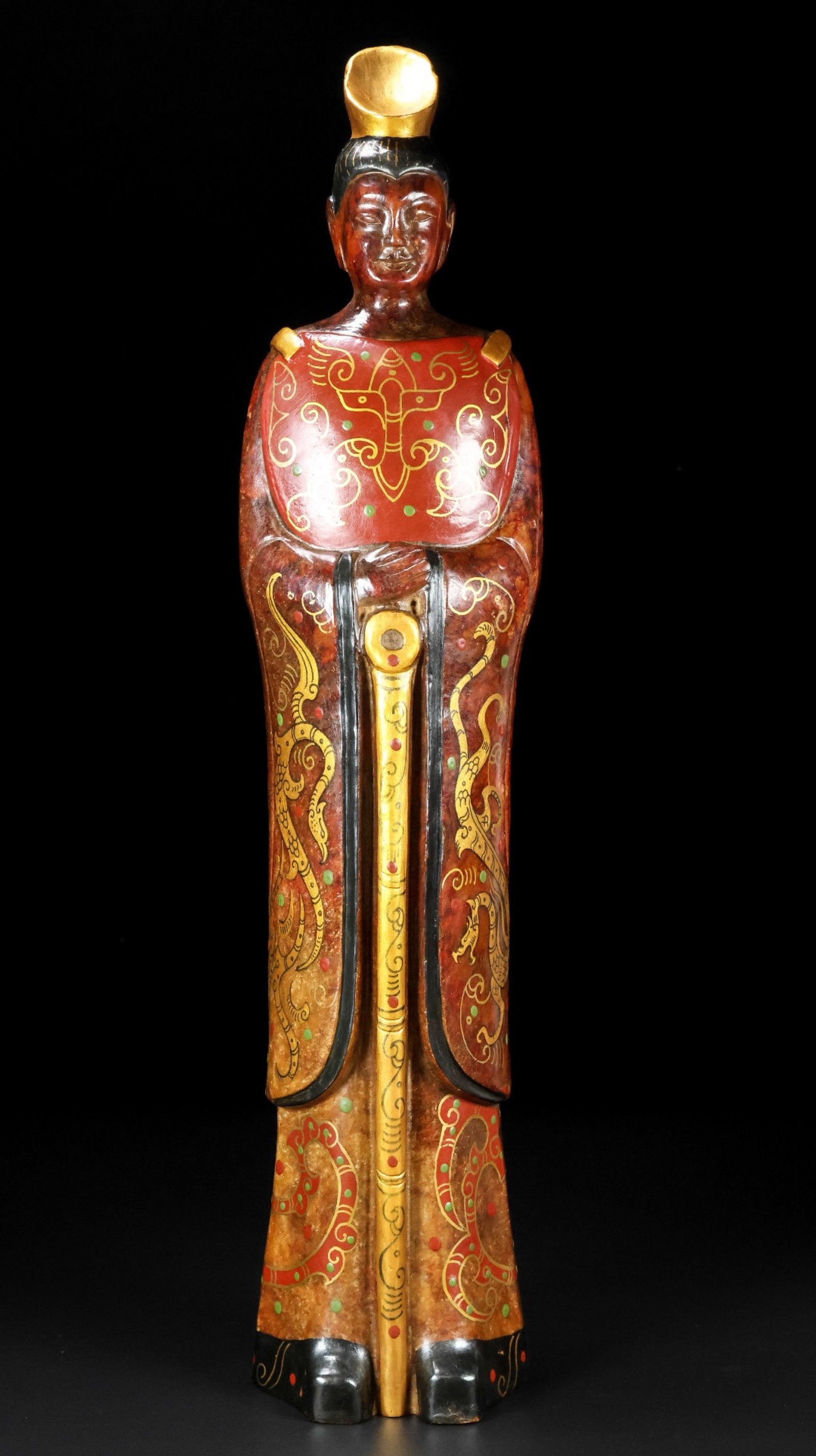 An Archaic Gaogu yu Figure Pattern Ornament: An Archaic Gaogu yu Figure Pattern Ornament,Ancient Time, China, Size:3.9inx2.6inx16.1in, Weight:3330g