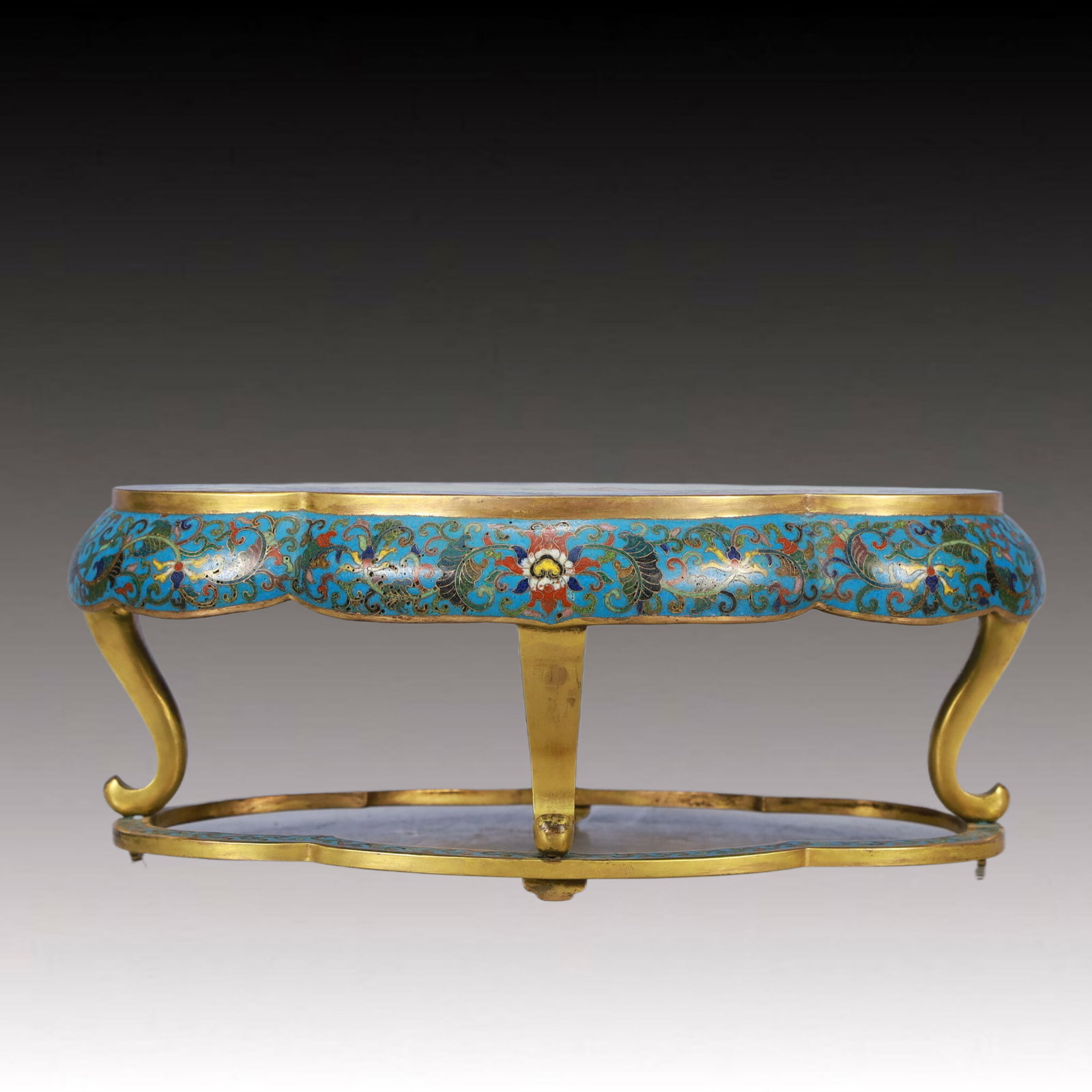 A Rare Cloisonne Landscape Pattern Base - 2