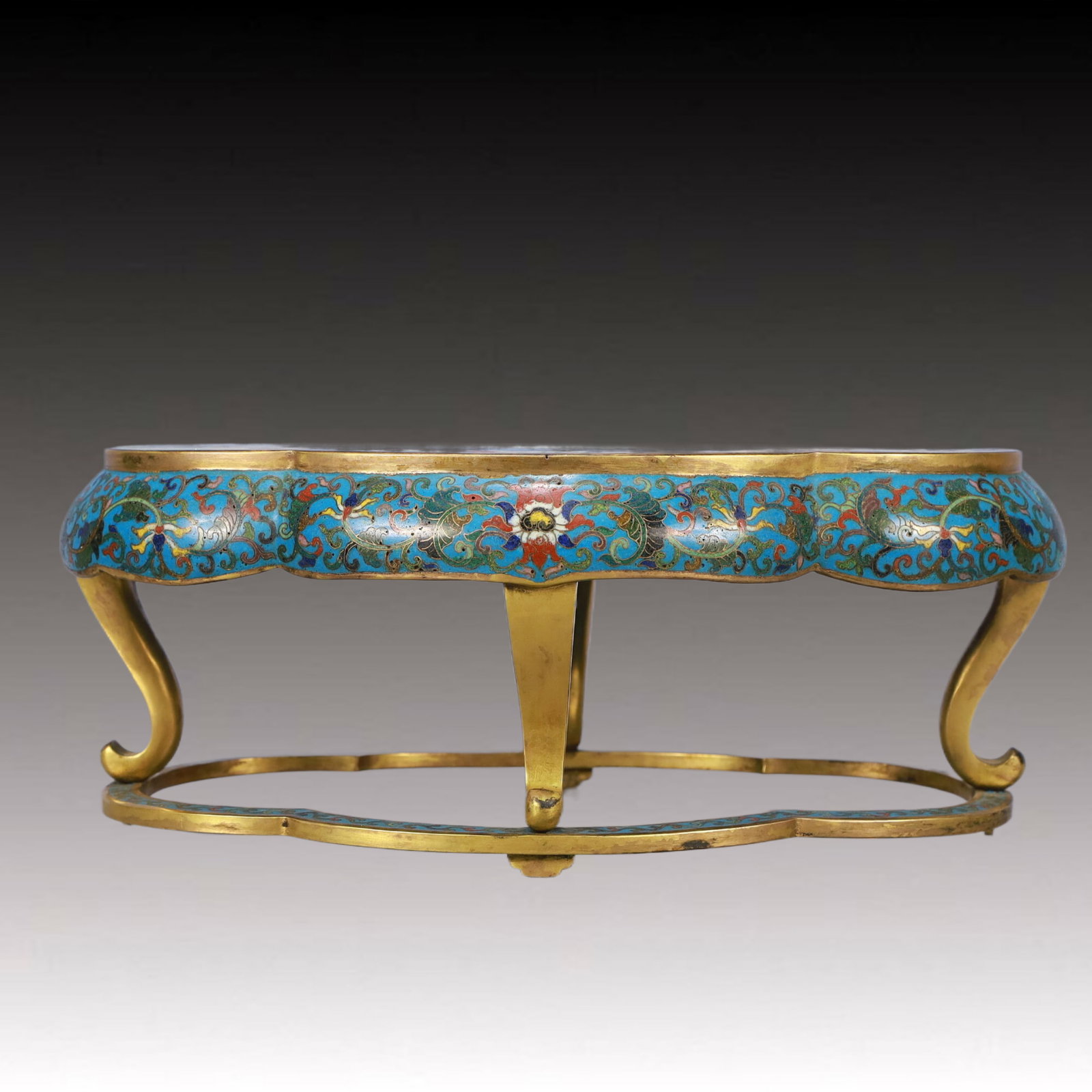 A Rare Cloisonne Landscape Pattern Base - 5