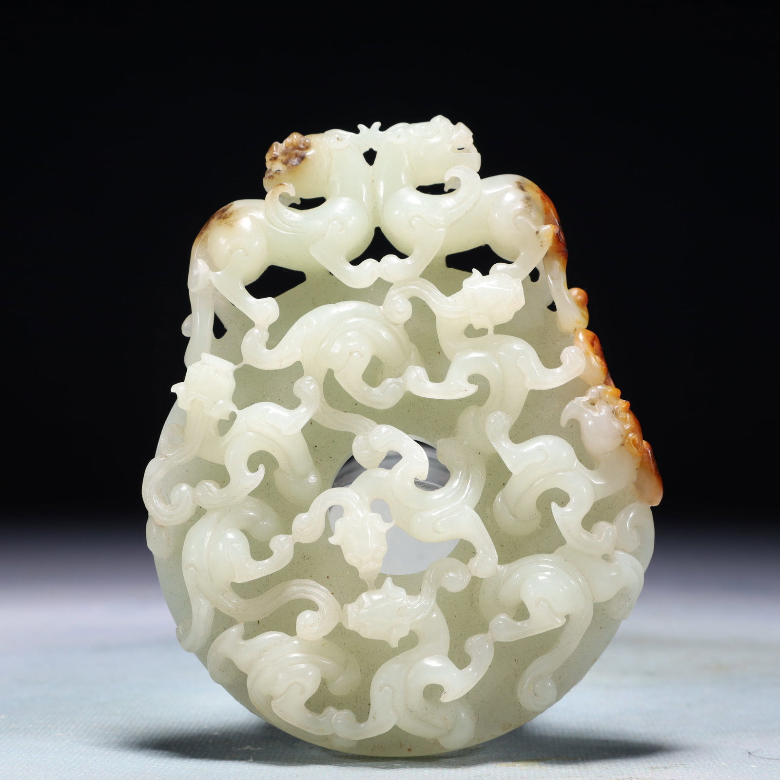 An Exquisite White Jade Chi-Dragon Pattern Pendant (1 of 3)