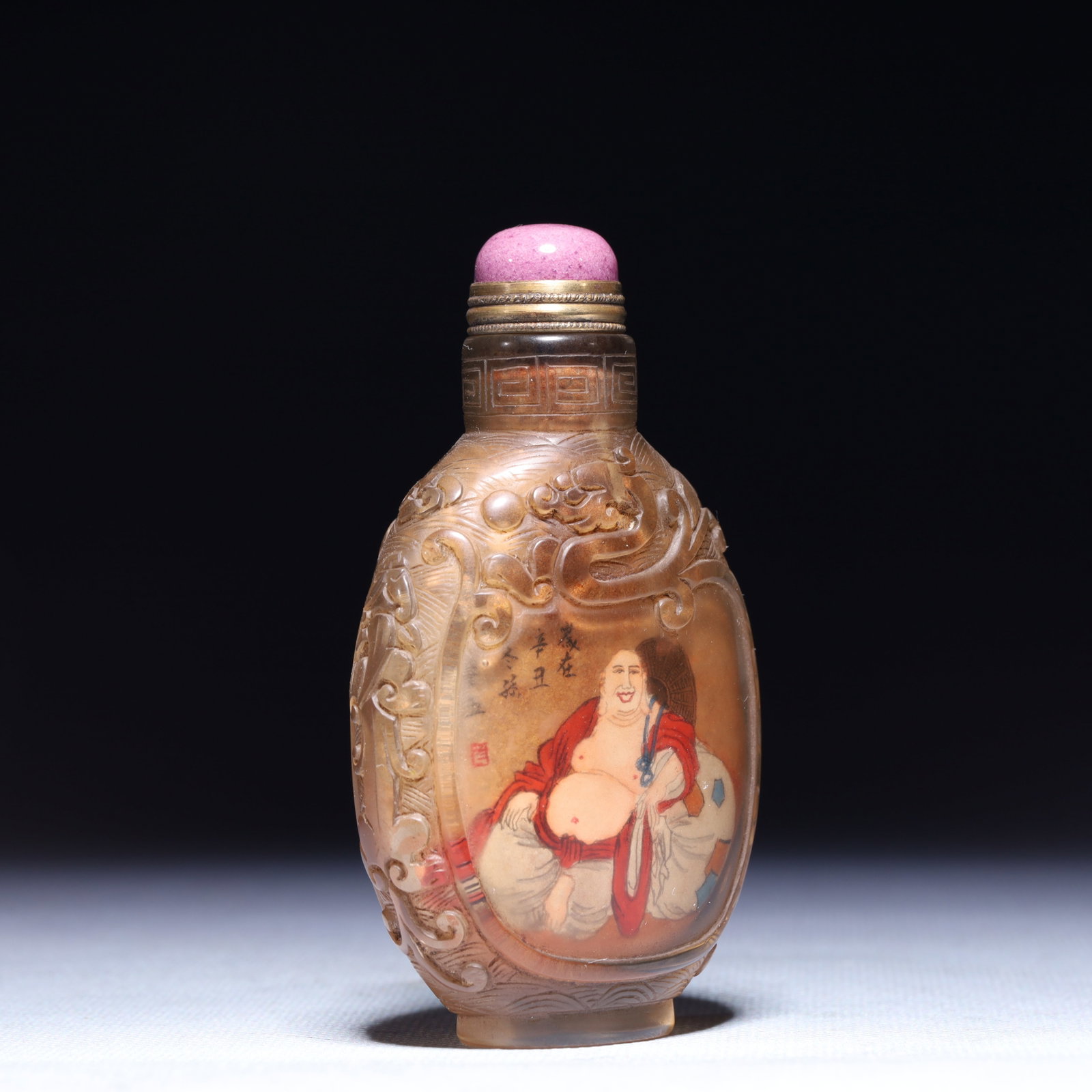 An Exquisite Glass Figure Pattern Snuff Bottle - 4