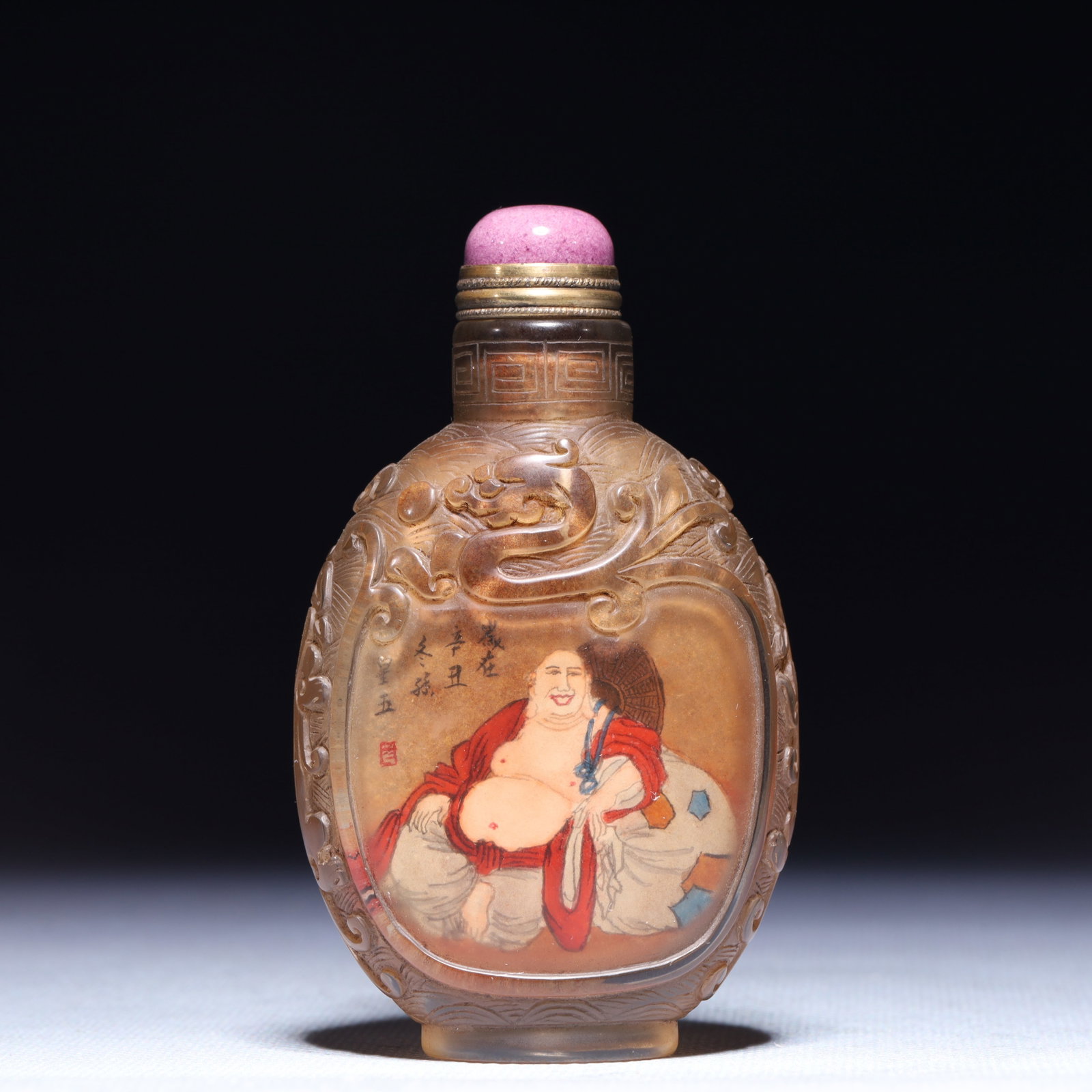 An Exquisite Glass Figure Pattern Snuff Bottle - 5