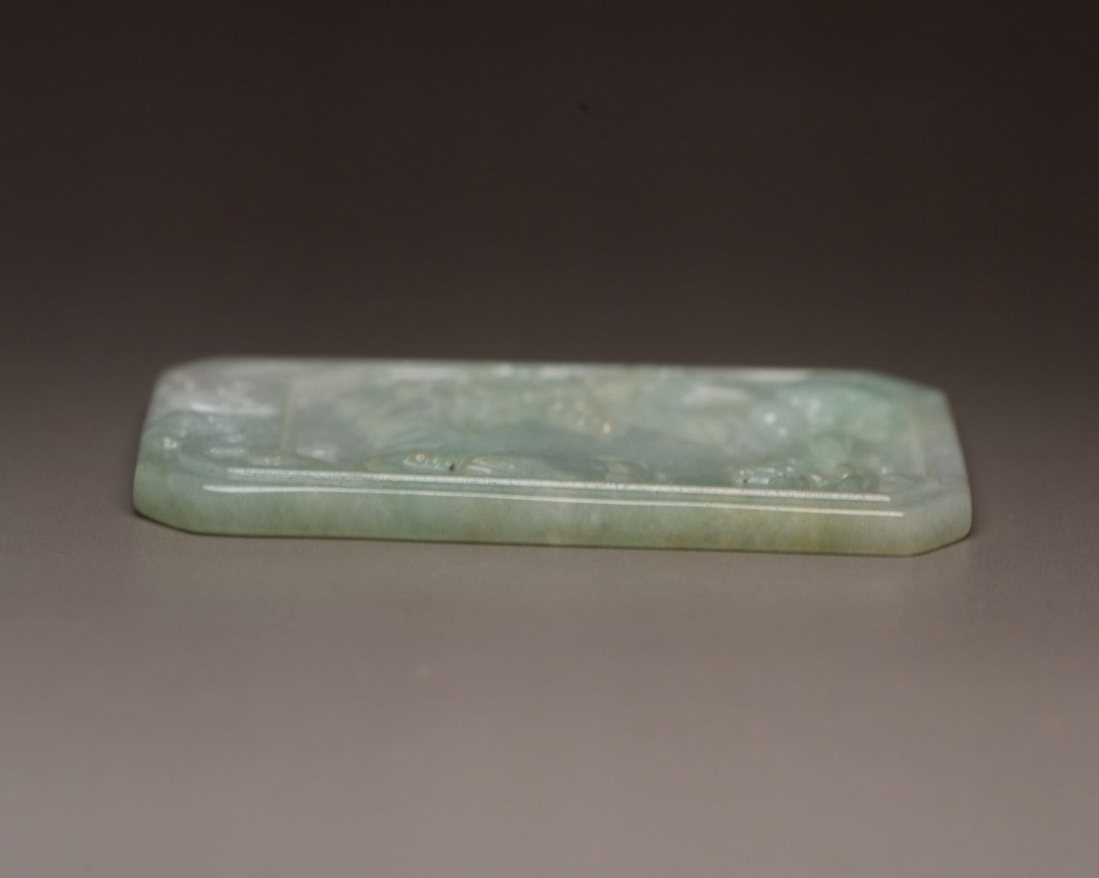 An Exquisite Jadeite Landscape Pattern Pendant - 3