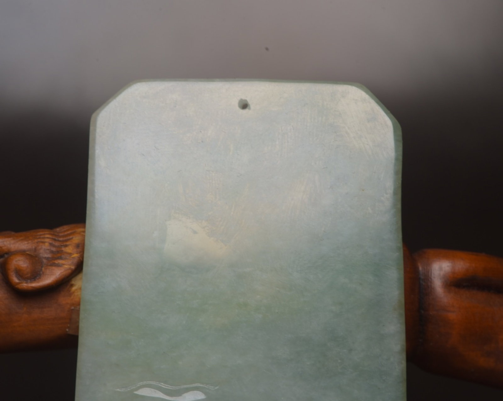 An Exquisite Jadeite Landscape Pattern Pendant - 6