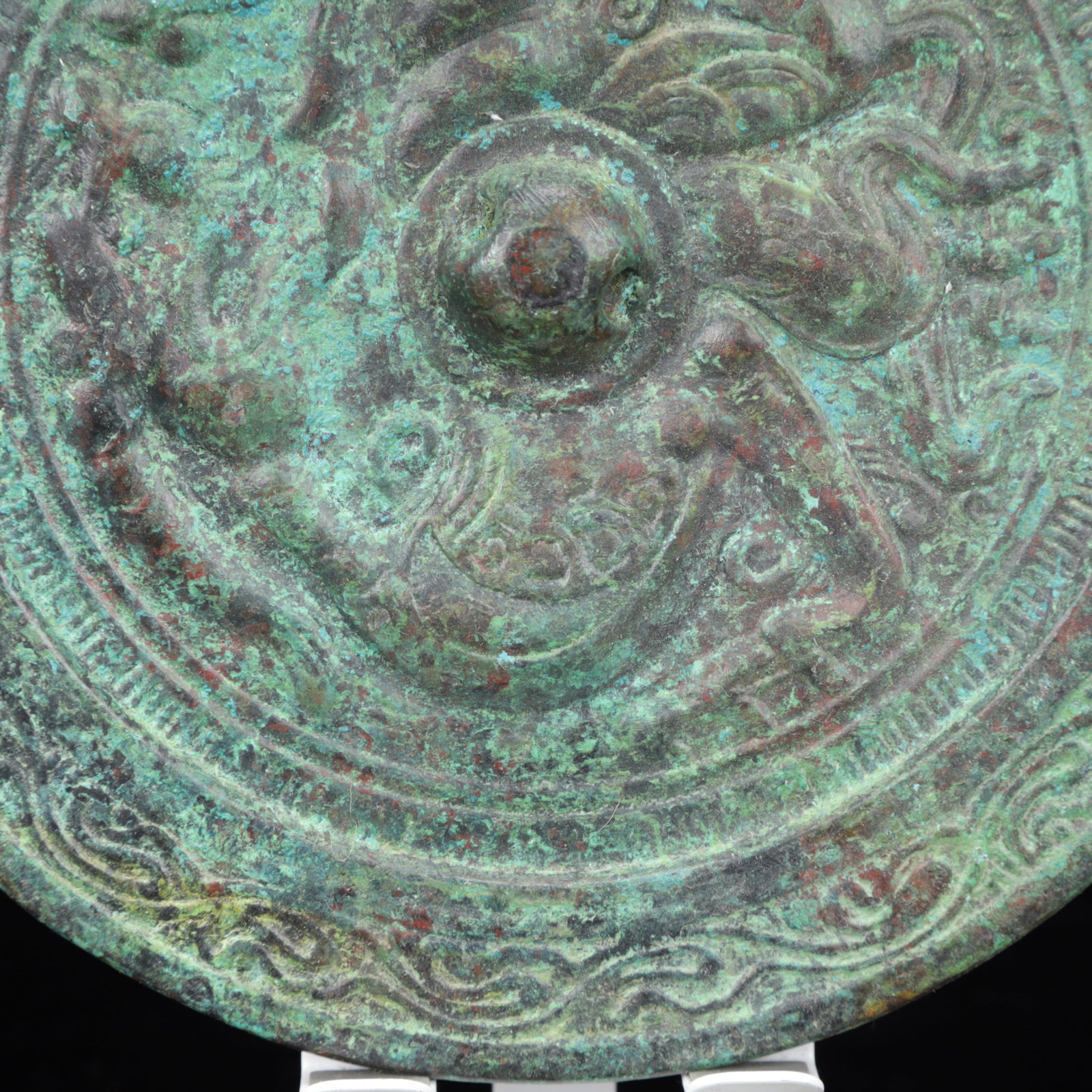 An Archaic Bronze Dragon Pattern Round Mirror - 5