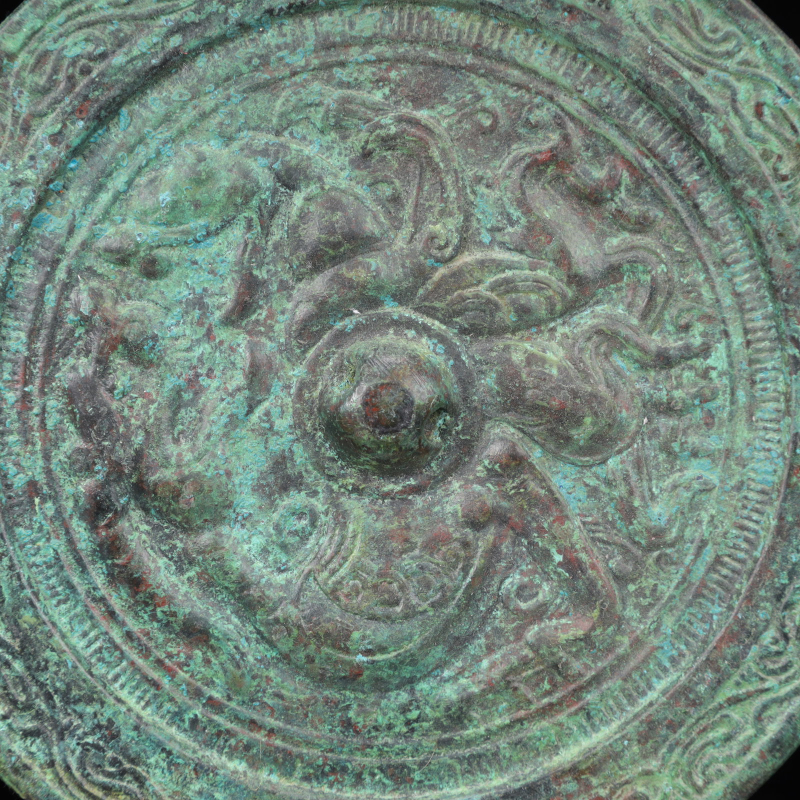 An Archaic Bronze Dragon Pattern Round Mirror - 6
