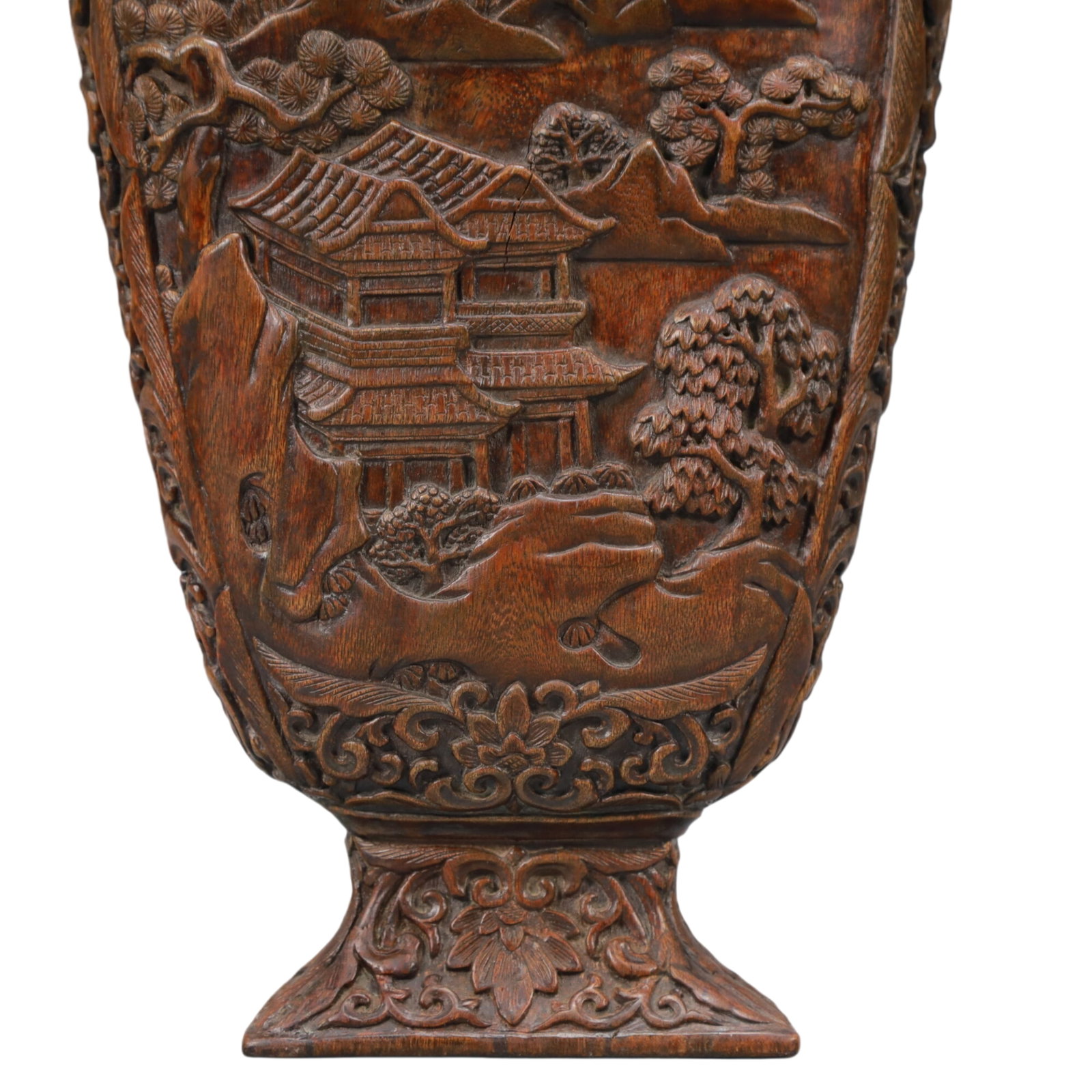 A Rare Eaglewood Landscape Pattern Vase - 3