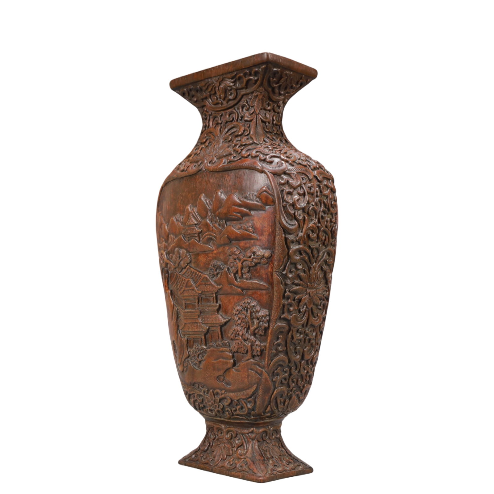 A Rare Eaglewood Landscape Pattern Vase - 4