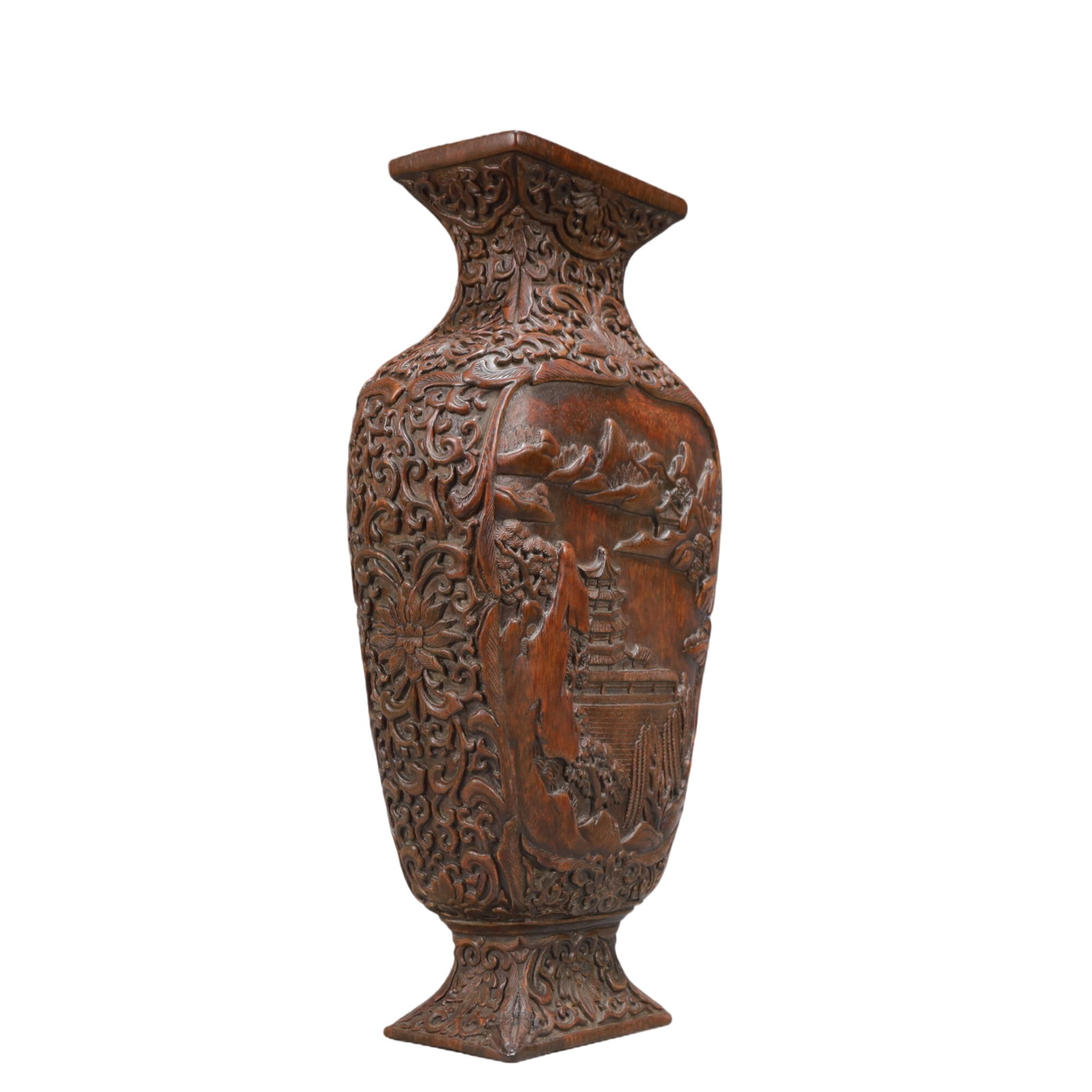 A Rare Eaglewood Landscape Pattern Vase - 6