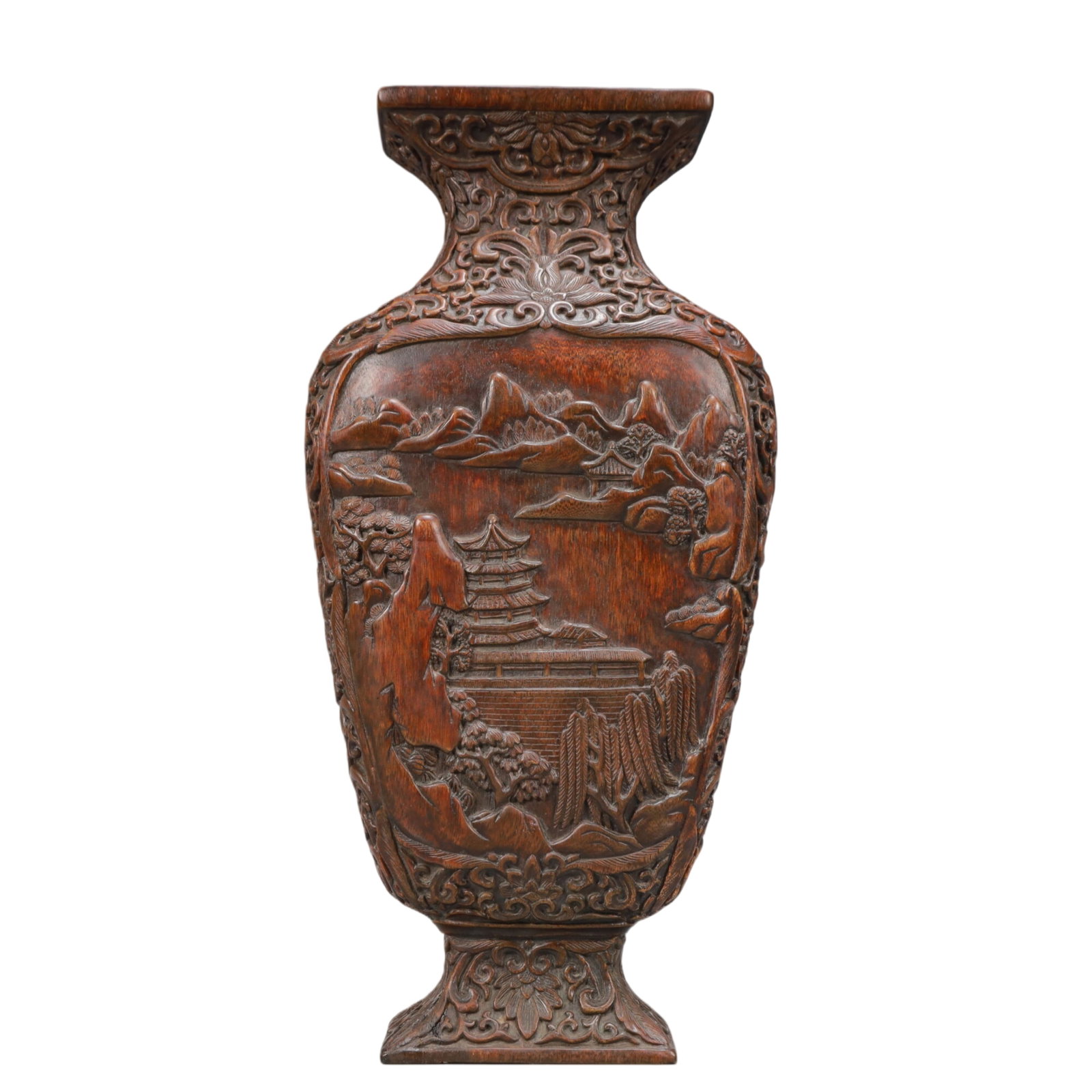 A Rare Eaglewood Landscape Pattern Vase - 7