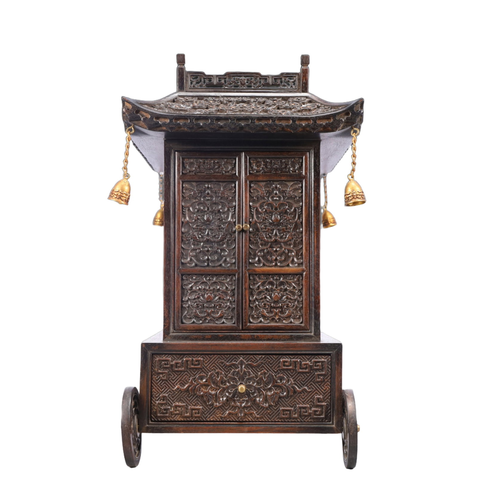 A Rare Zitanwood Lotus Pattern Box: A Rare Zitanwood Lotus Pattern Box,Qing Dynasty, China,Size:13.4inx8.1inx15in,Weight:4500g 紫檀木缠枝莲纹箱,中国清代