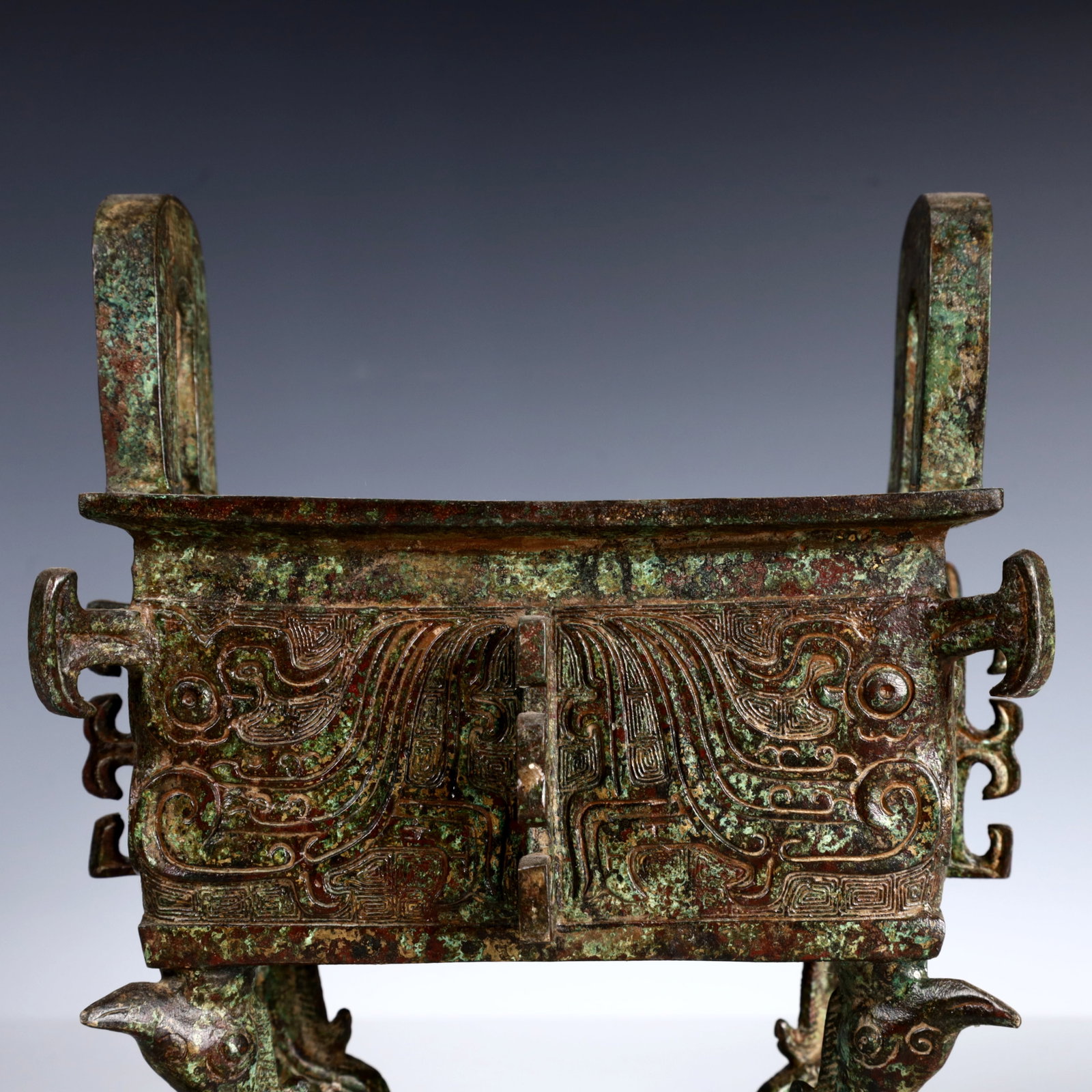 A Rare Bronze Elephant Pattern Ding - 10