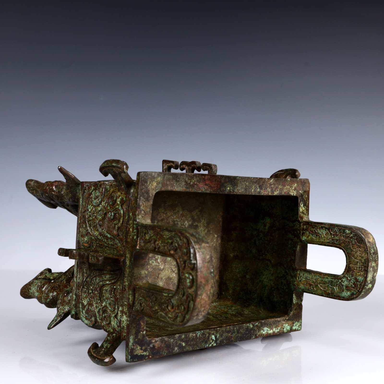 A Rare Bronze Elephant Pattern Ding - 13