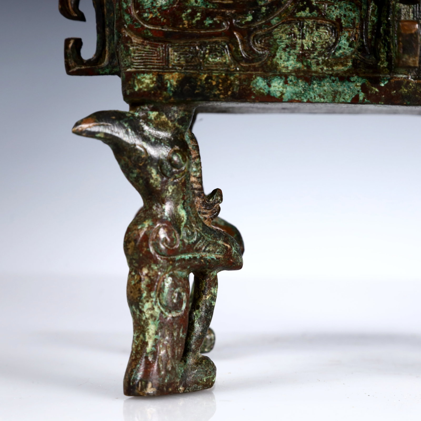 A Rare Bronze Elephant Pattern Ding - 3