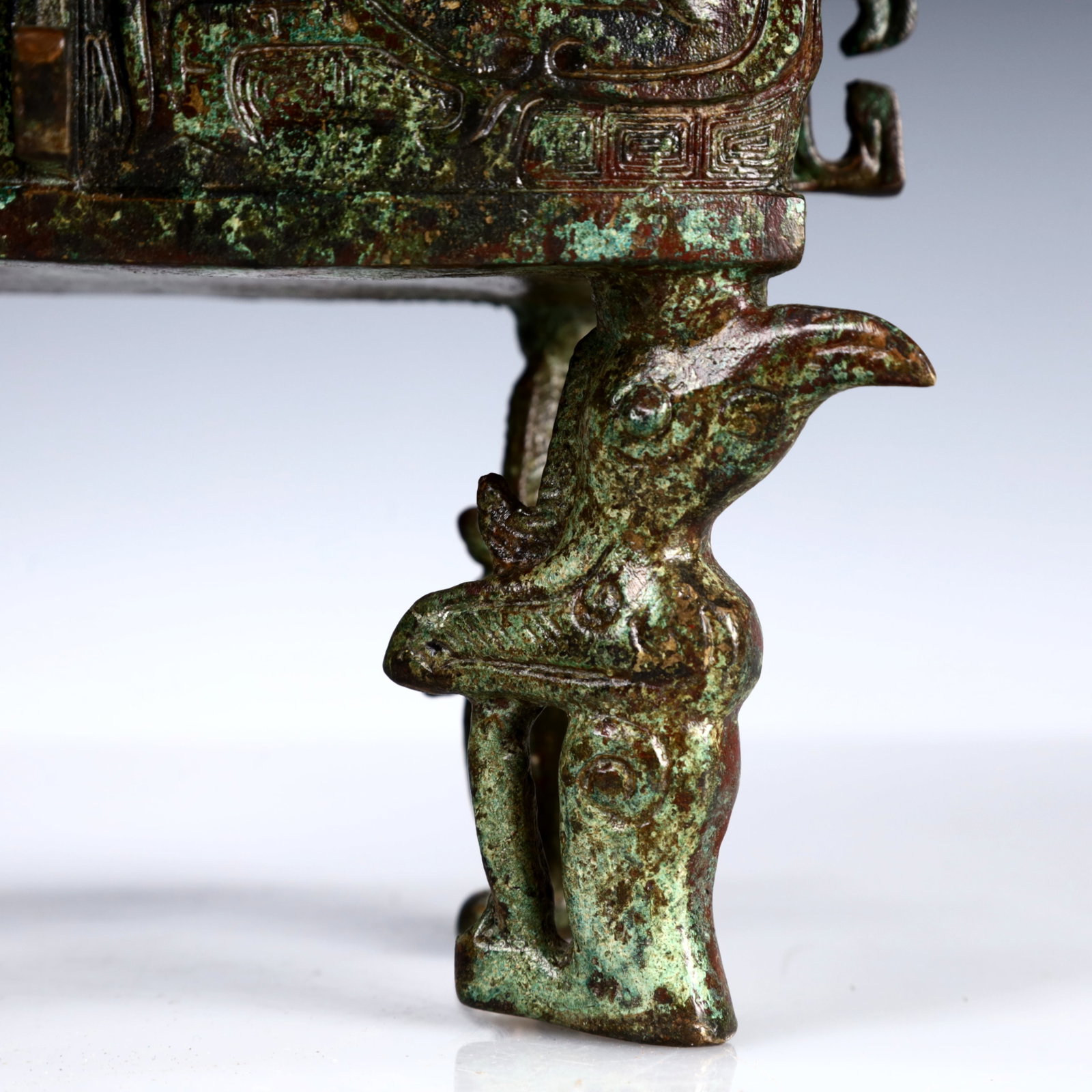 A Rare Bronze Elephant Pattern Ding - 4