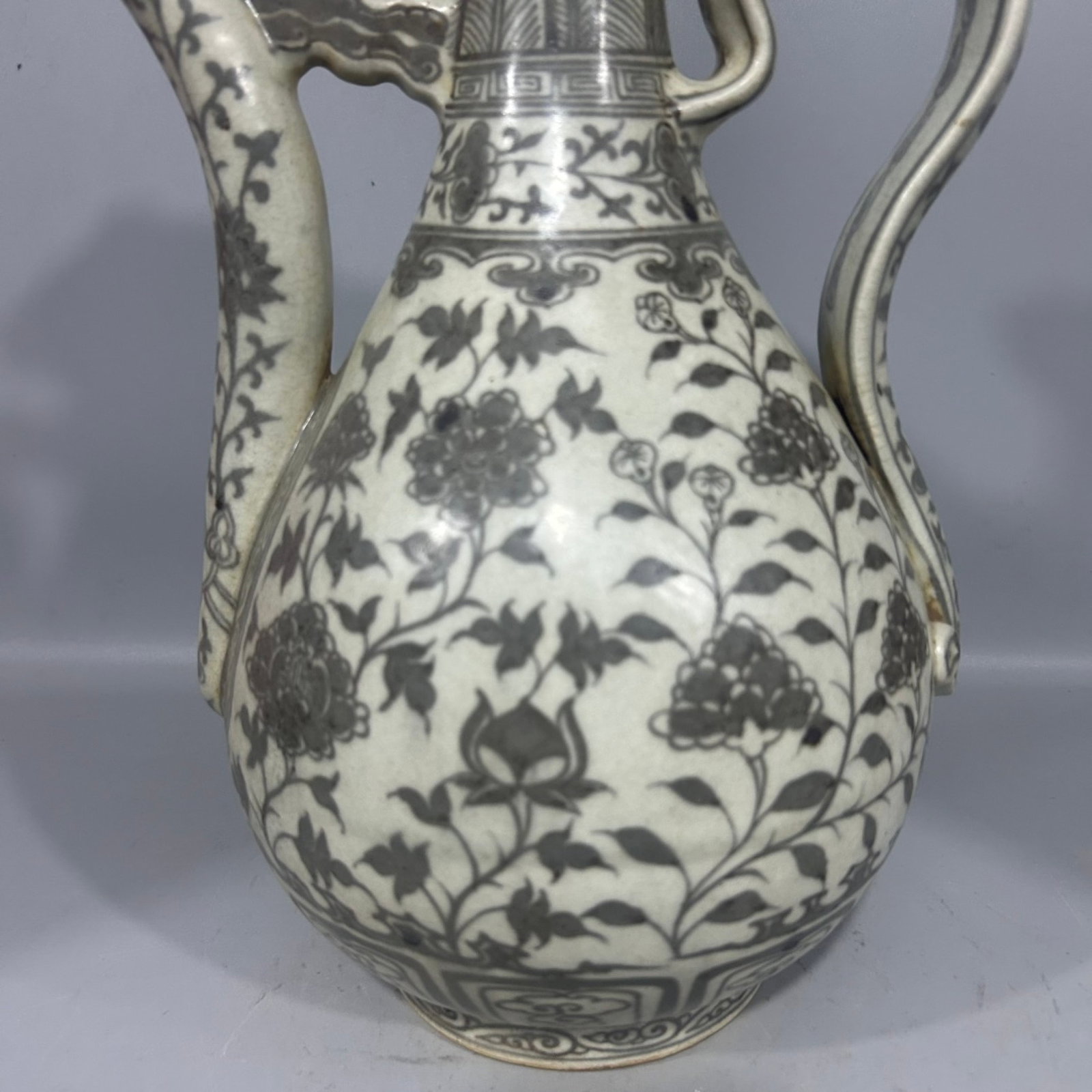 A Rare Underglaze-Red Lotus Pattern Ewer - 2