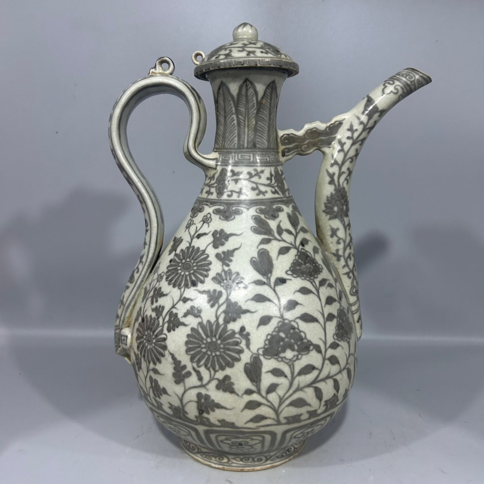 A Rare Underglaze-Red Lotus Pattern Ewer - 4