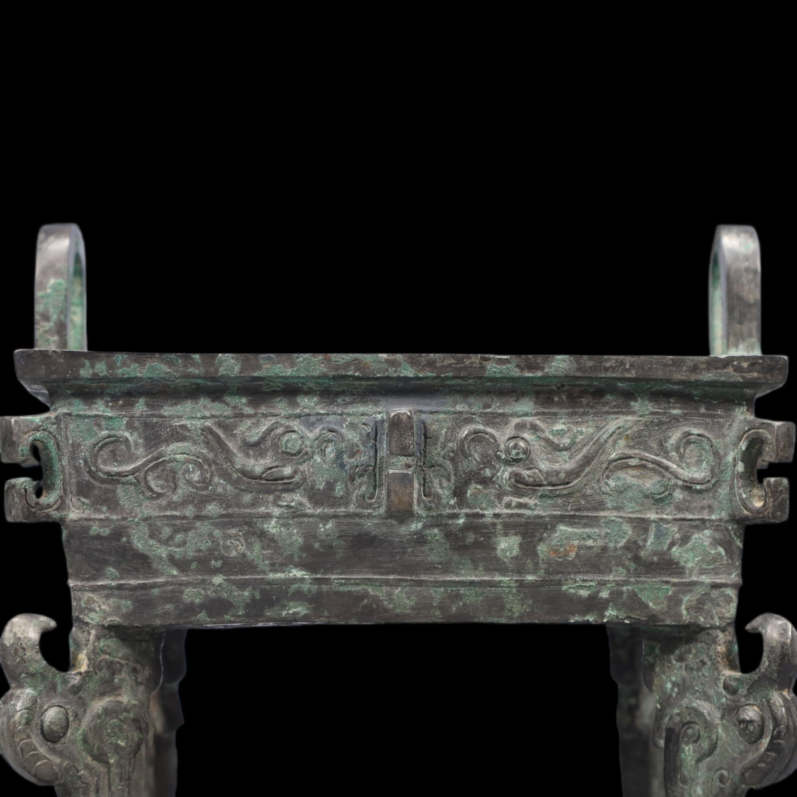A Precious Bronze Phoenix Pattern Double-Ears Censer - 2