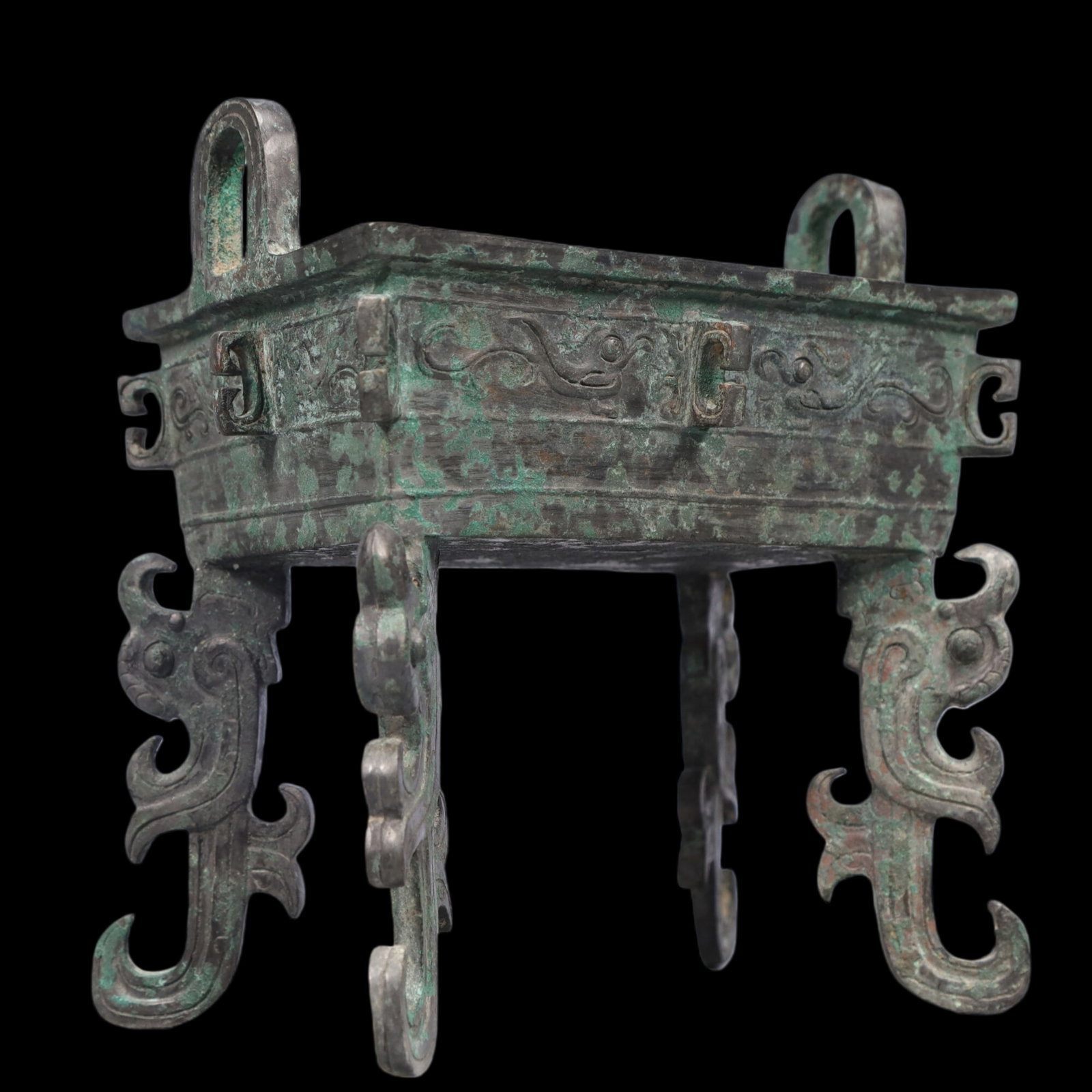 A Precious Bronze Phoenix Pattern Double-Ears Censer - 6