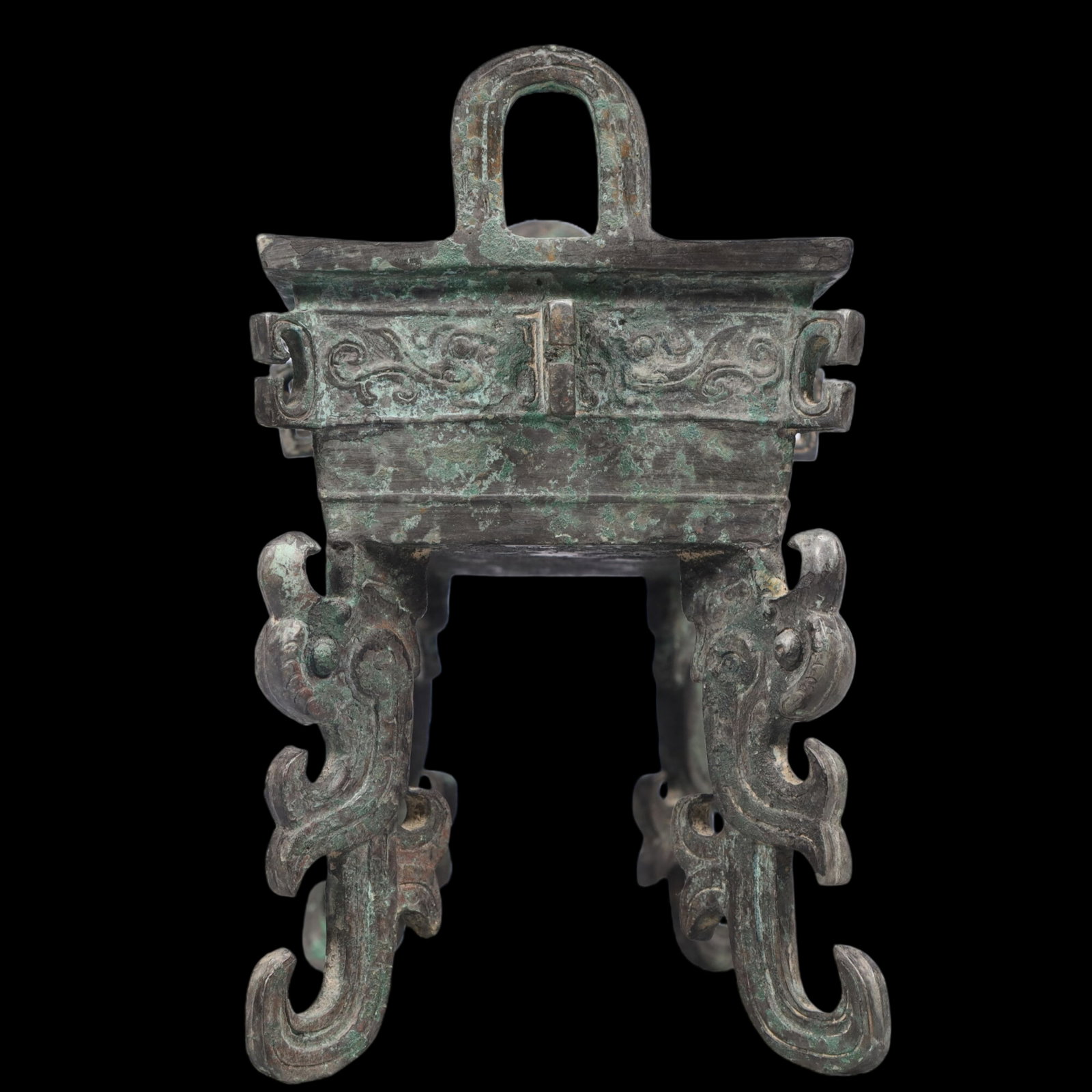 A Precious Bronze Phoenix Pattern Double-Ears Censer - 8