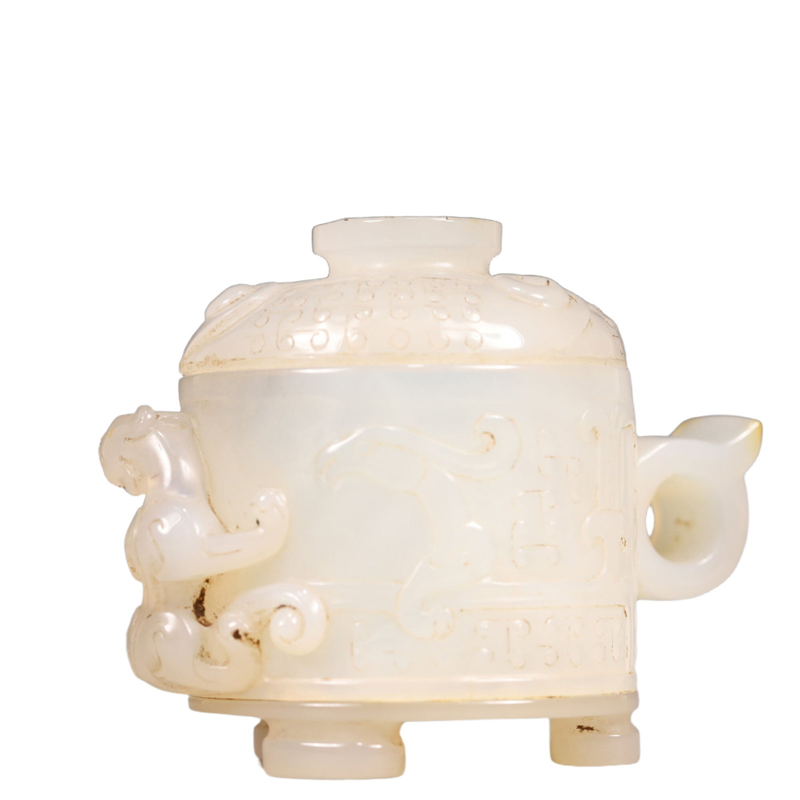 An Exquisite Agate Beast-Face Pattern Tripod Cup - 4