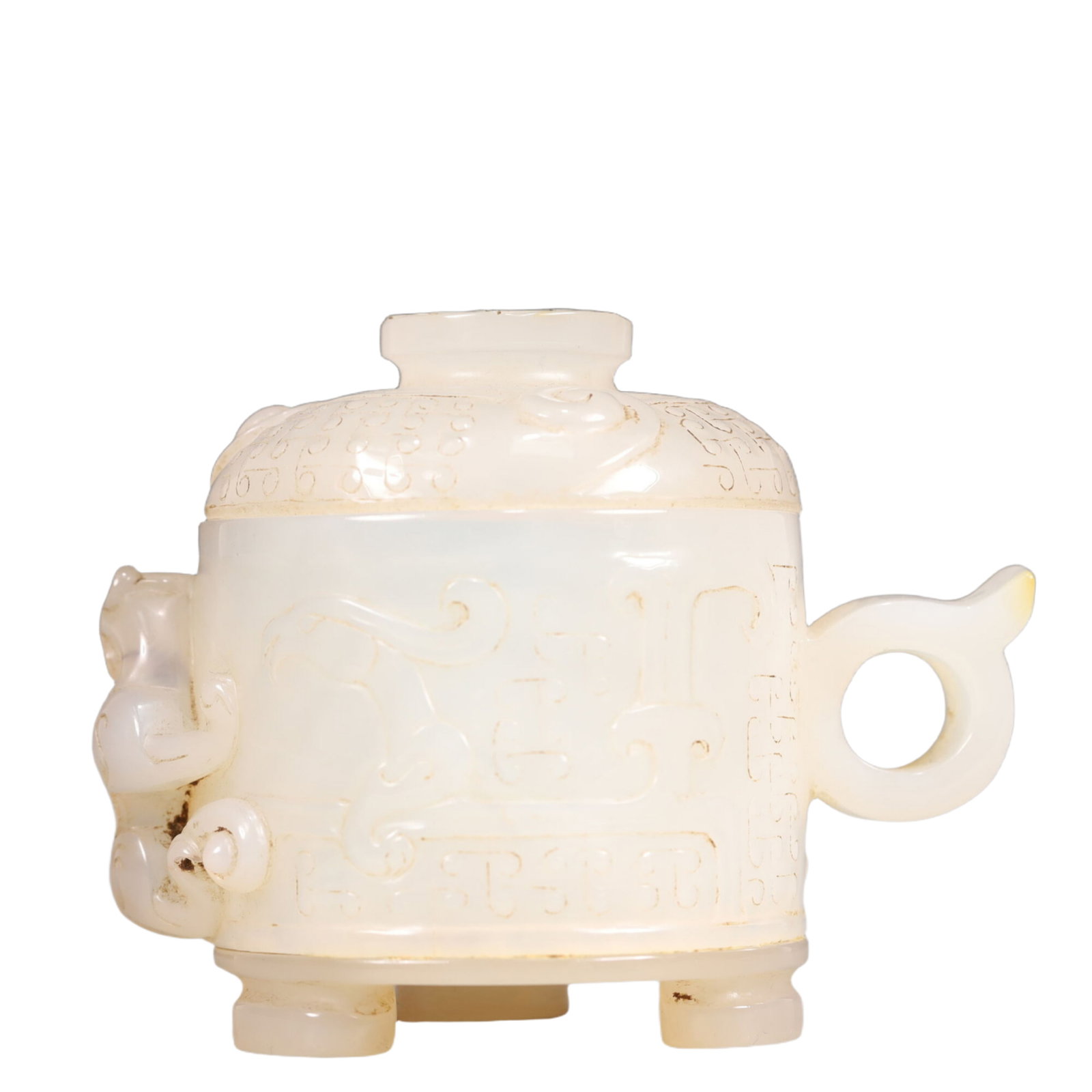 An Exquisite Agate Beast-Face Pattern Tripod Cup - 5