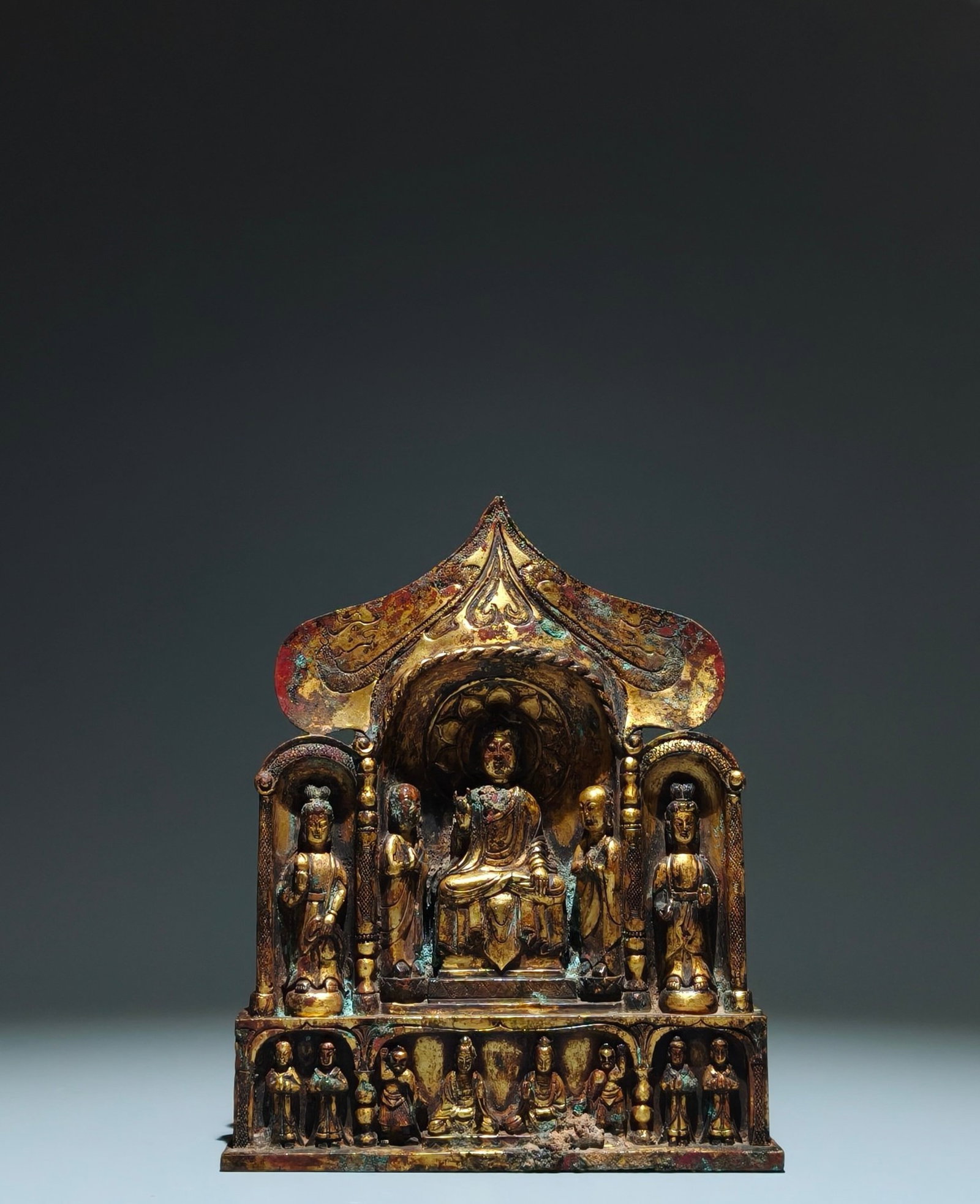 A Rare Gilt Bronze Niche,With Inscription (1 of 9)