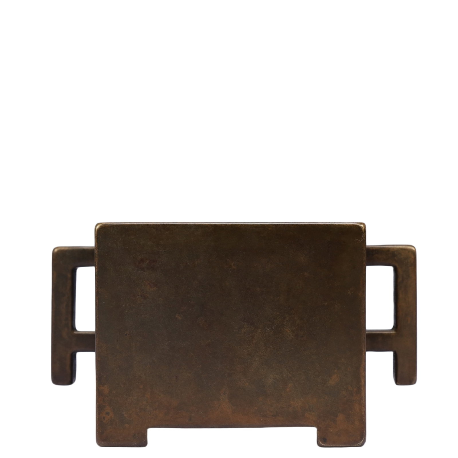 An Exquisite Bronze Double-Ears and Four Legs Censer,Qing Dynasty, China,With: An Exquisite Bronze Double-Ears and Four Legs Censer 铜双耳四足香炉,中国清代,带款