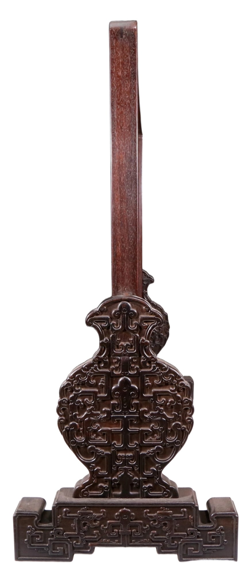 An exquisite zitanwood lacquered gold-embedded elephant pattern table screen - 14