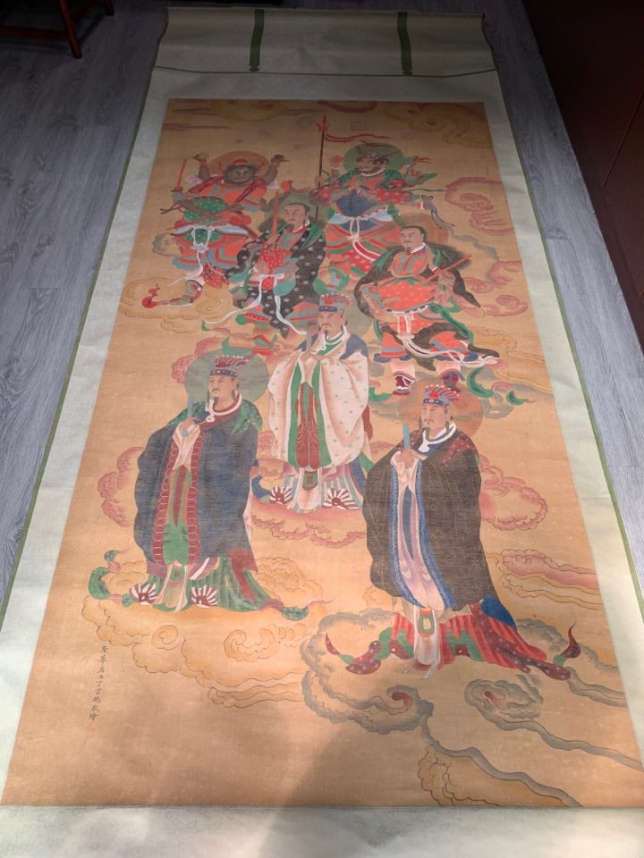 A Chinese Vertical Scroll Ink Painting of Figure on Silk,Ding Yunpeng (1 of 9)