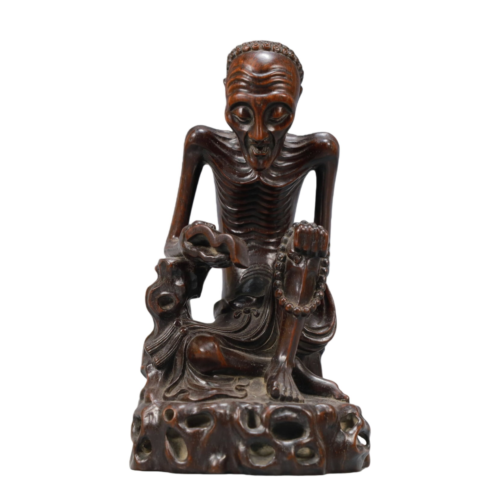 A Rare Eaglewood Statue of Arhat: A Rare Eaglewood Statue of Arhat,Qing Dynasty,China,Size:3.9inx3.5inx7.1in,Weight:550g 沉香木罗汉像,中国清代