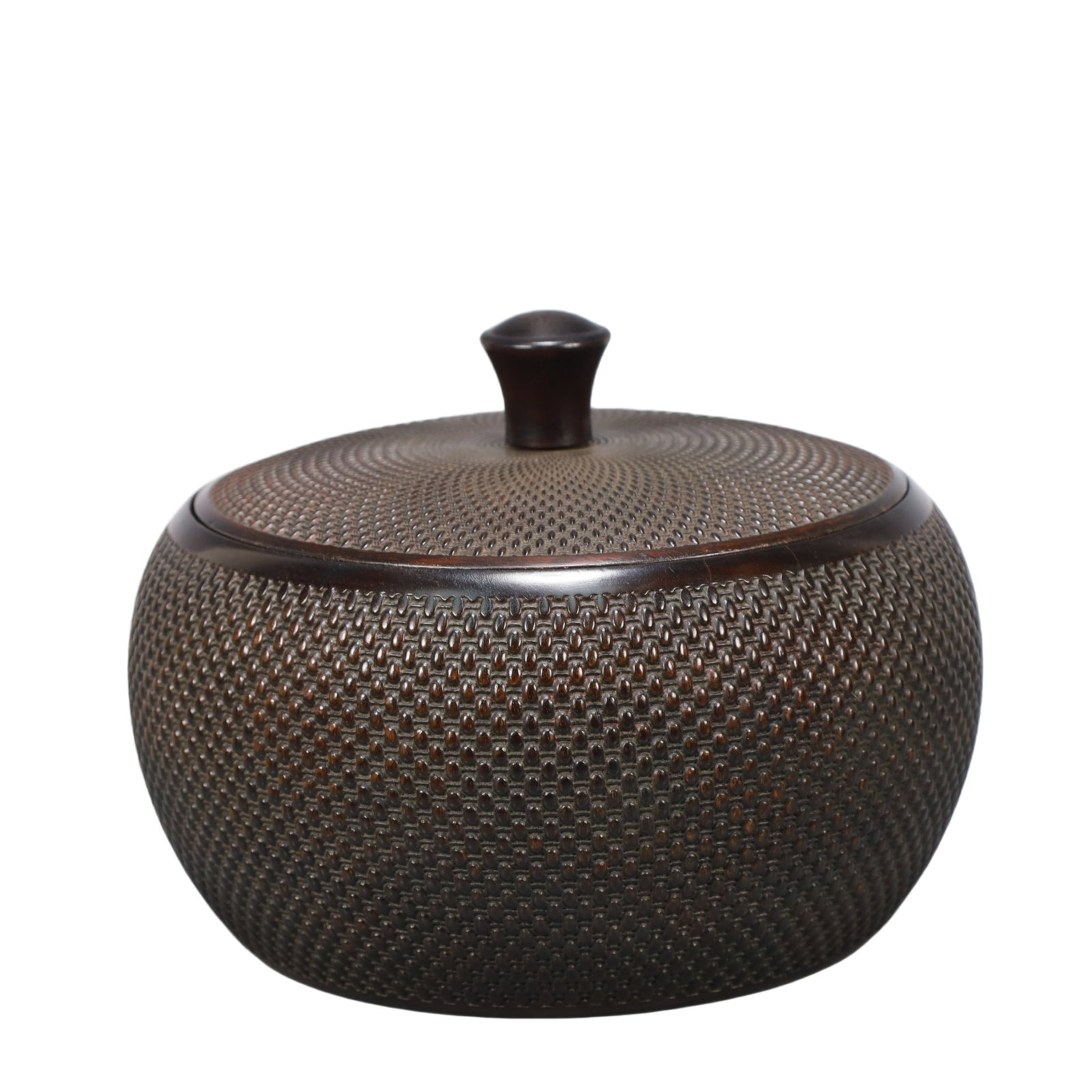 An Exquisite Zitanwood Cover Jar: An Exquisite Zitanwood Cover Jar,Qing Dynasty, China,Size:5.5inx8.9in,Weight:2750g 紫檀木盖罐,中国清代