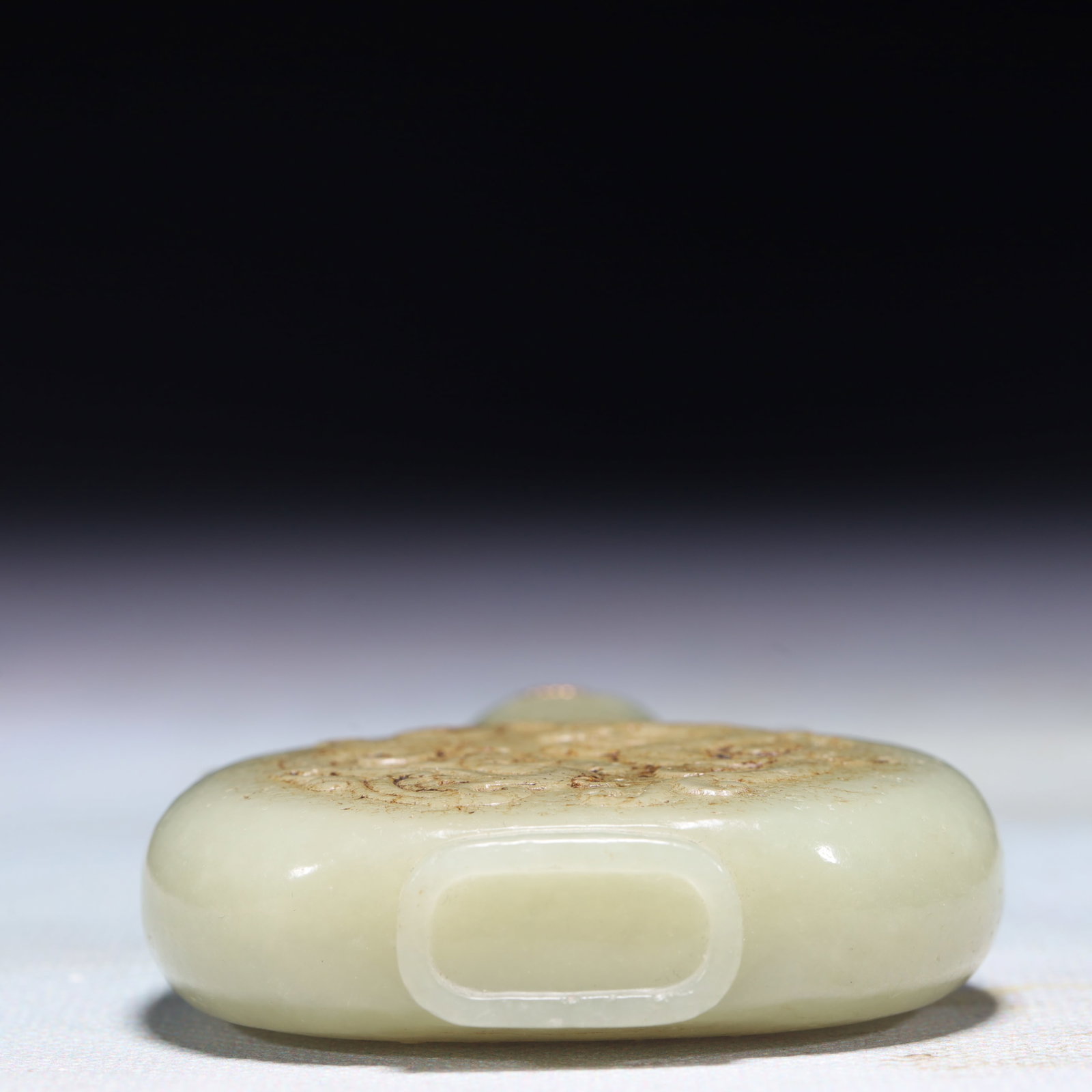 An Exquisite White Jade Dragon Pattern Double-Ears Snuff Bottle - 6