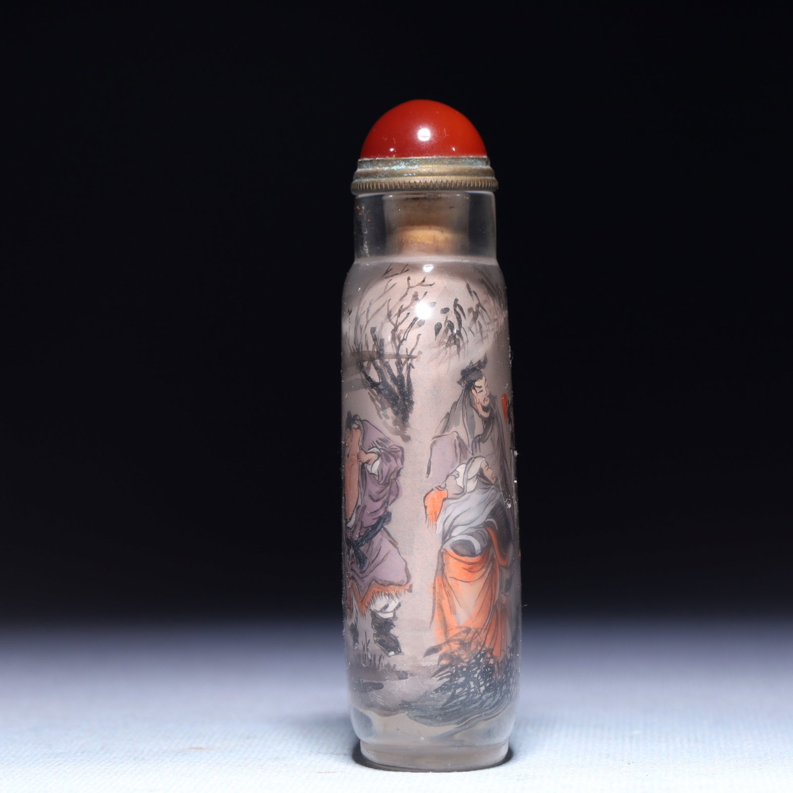An Exquisite Glass Figure Pattern Snuff Bottle - 3