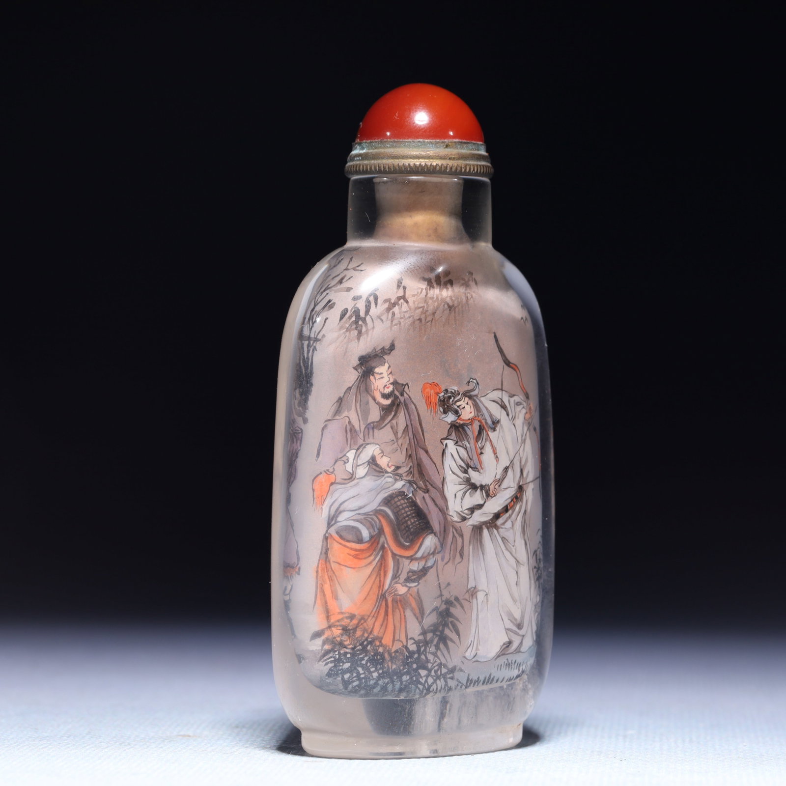 An Exquisite Glass Figure Pattern Snuff Bottle - 4