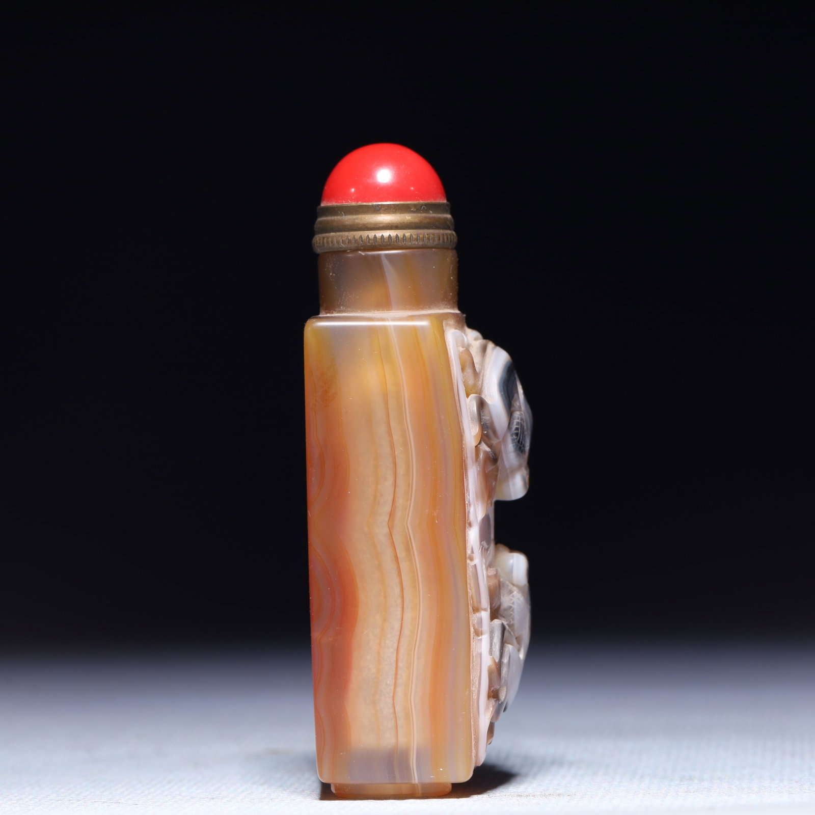 An Exquisite Glass Fish Pattern Snuff Bottle - 4