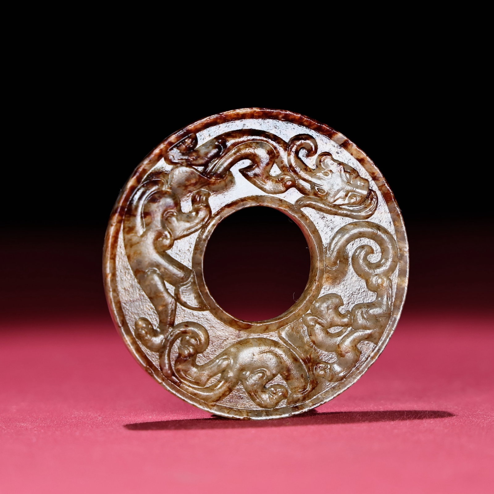 White Jade Chi-Dragon Pendant: White Jade Chi-Dragon Pendant,Qing Dynasty,China,Size:2.2inx0.2inx0.9in,Weight:37g 白玉螭龙挂件,中国清代
