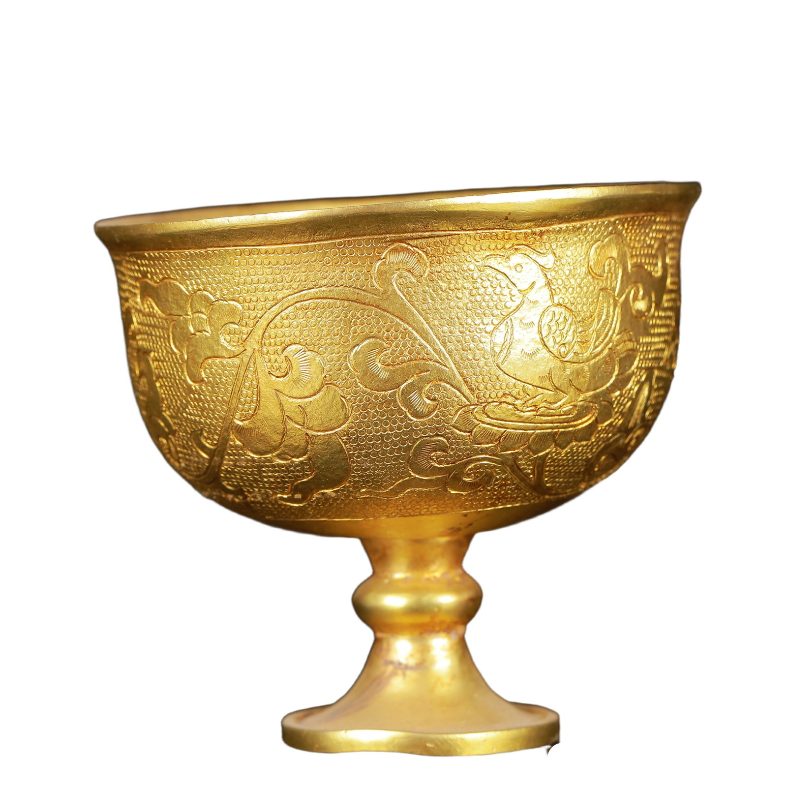 An Exquisite Gilt Bronze Phoenix Pattern Cup - 2