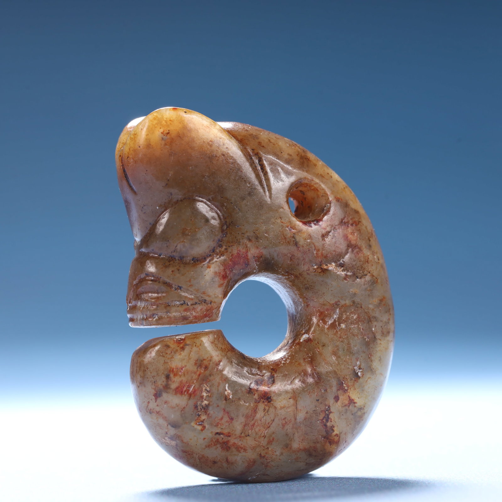 An Archaic Hongshan Culture Yellow Jade Pig and Dragon Pendant: An Archaic Hongshan Culture Yellow Jade Pig and Dragon Pendant,Ancient Time,China,Size:2.4inx1.7inx0.6in,Weight:73g