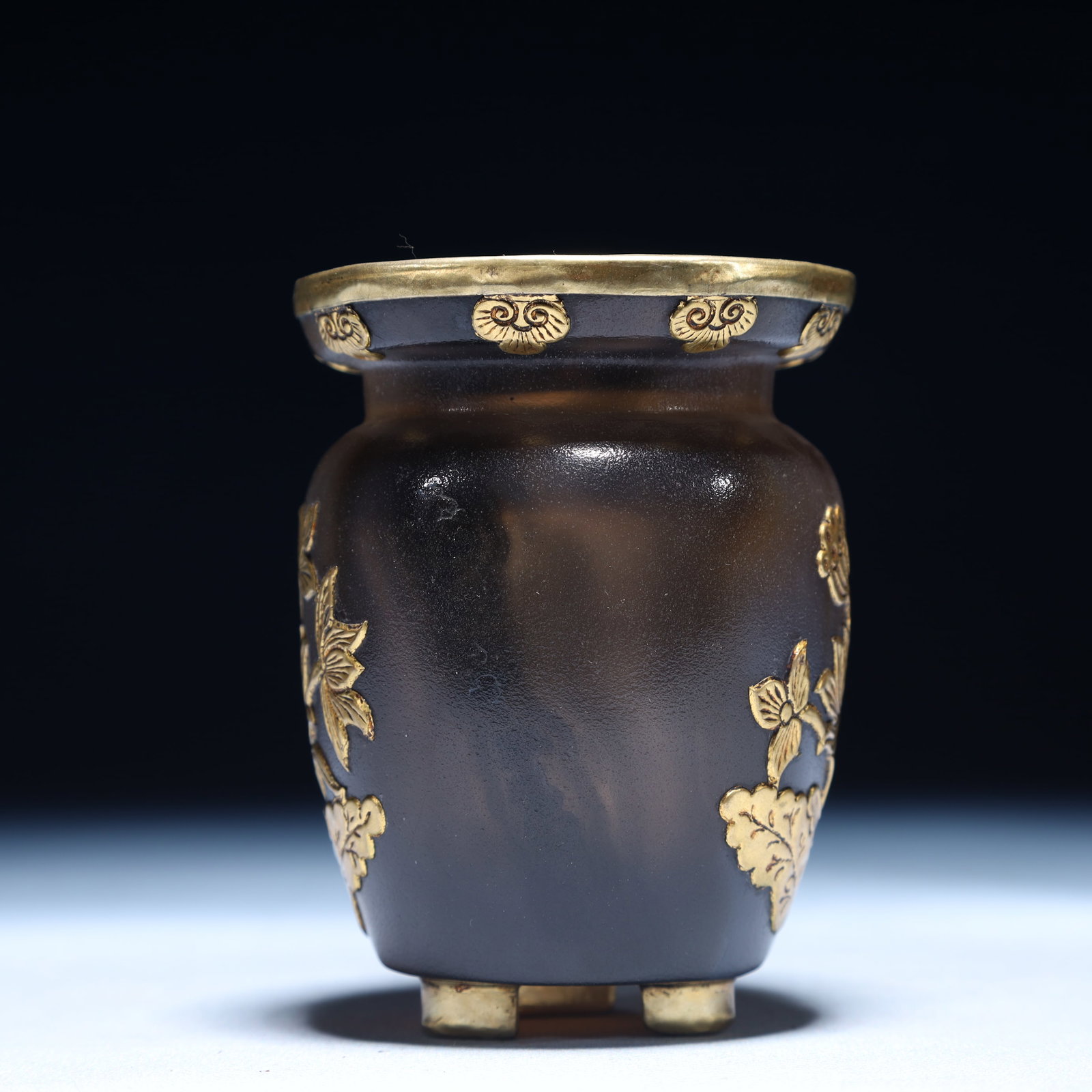 An Exquisite Agate Cover with Gold Flower Pattern Jar - 2