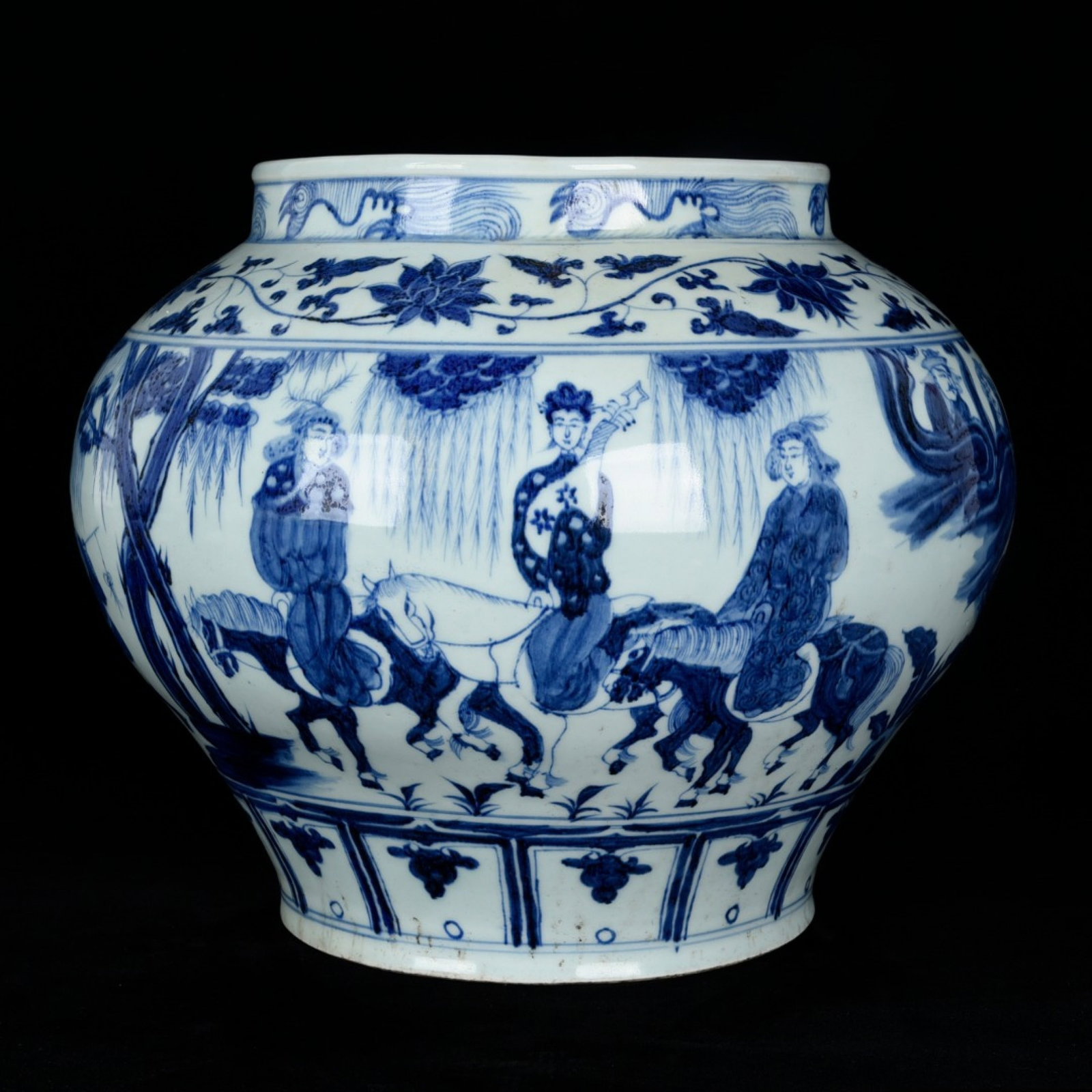 A Rare Blue and White Character and Story Pattern Jar (1 of 9)