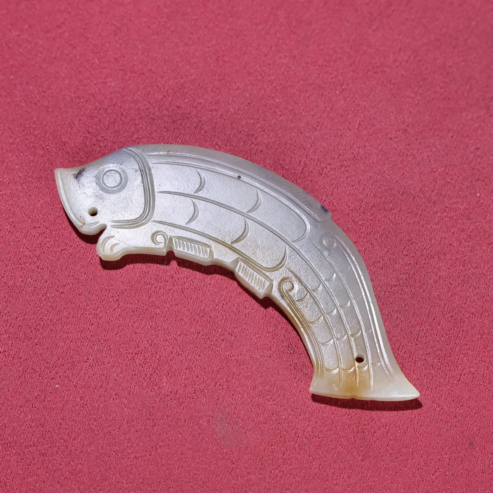 White Jade Fish Pendant - 8