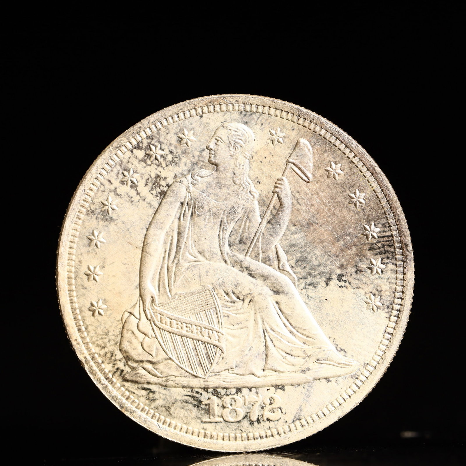 USA One Dollar 1872 Coin: American coin. IN GOD WE TRUST / LIBERTY / 1872 / UNITED STATES OF AMERICA / ONE DOL. Weight:26.9g.