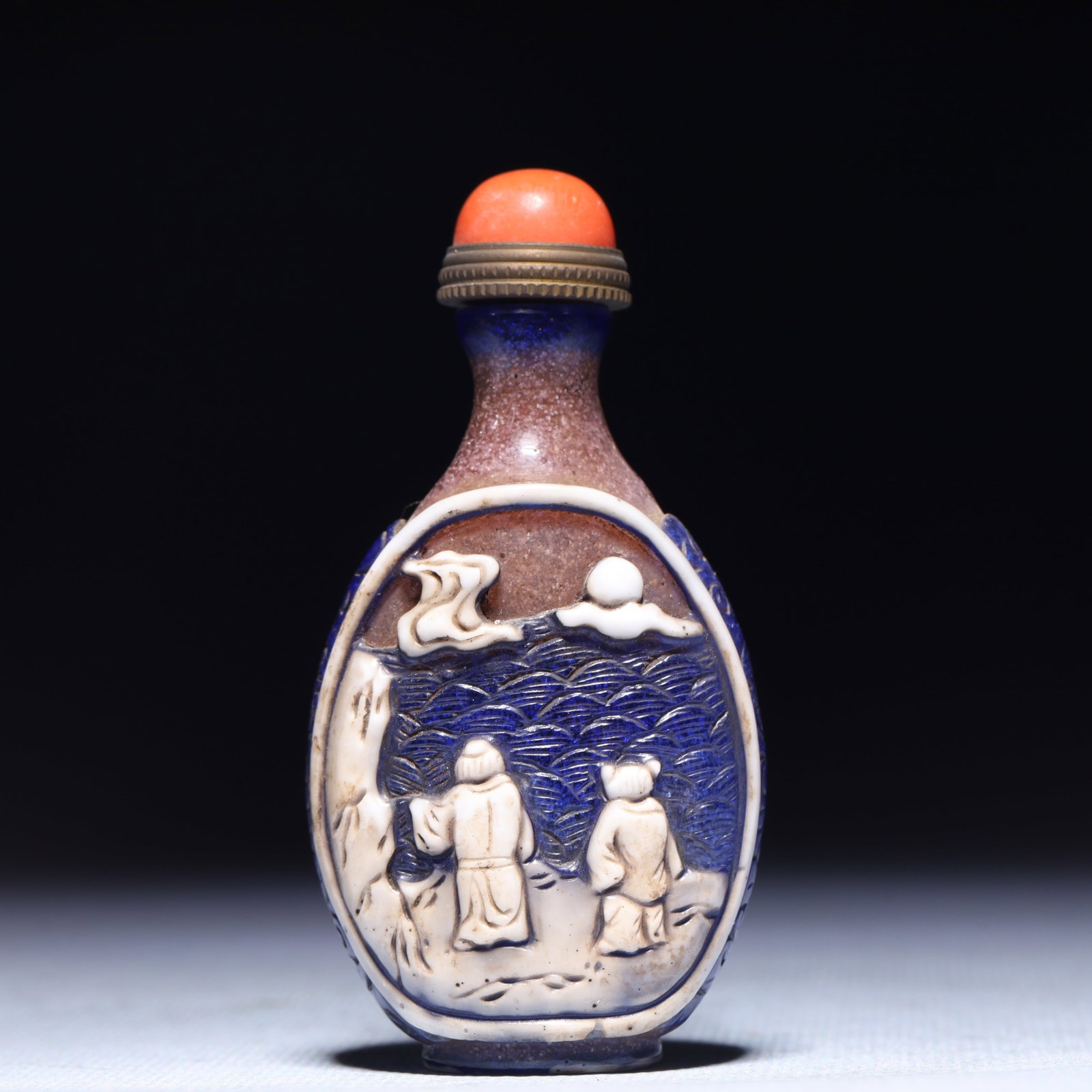 An Exquisite Glass Figure Pattern Snuff Bottle - 4